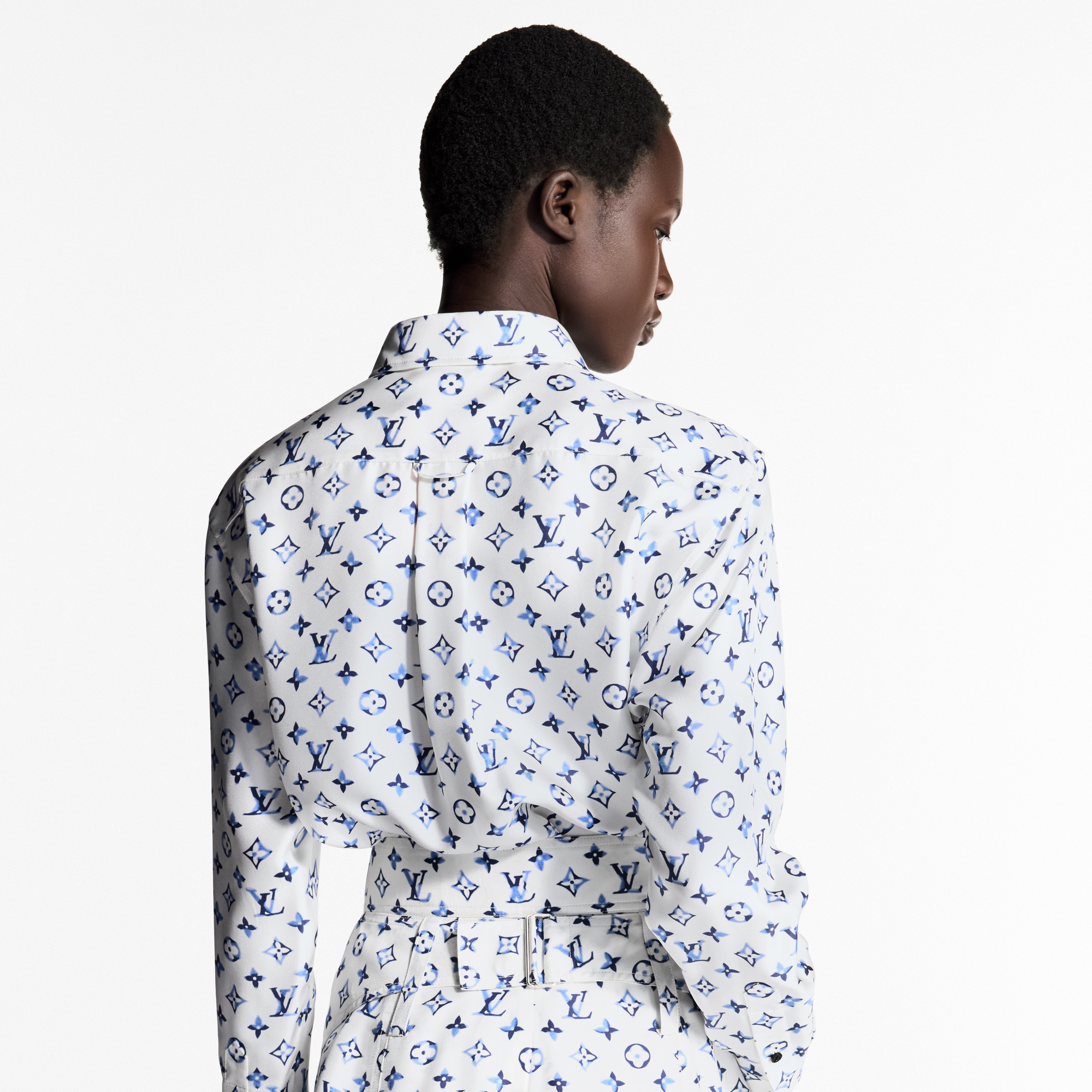 Aquarelle Monogram Silk Shirt  in Women