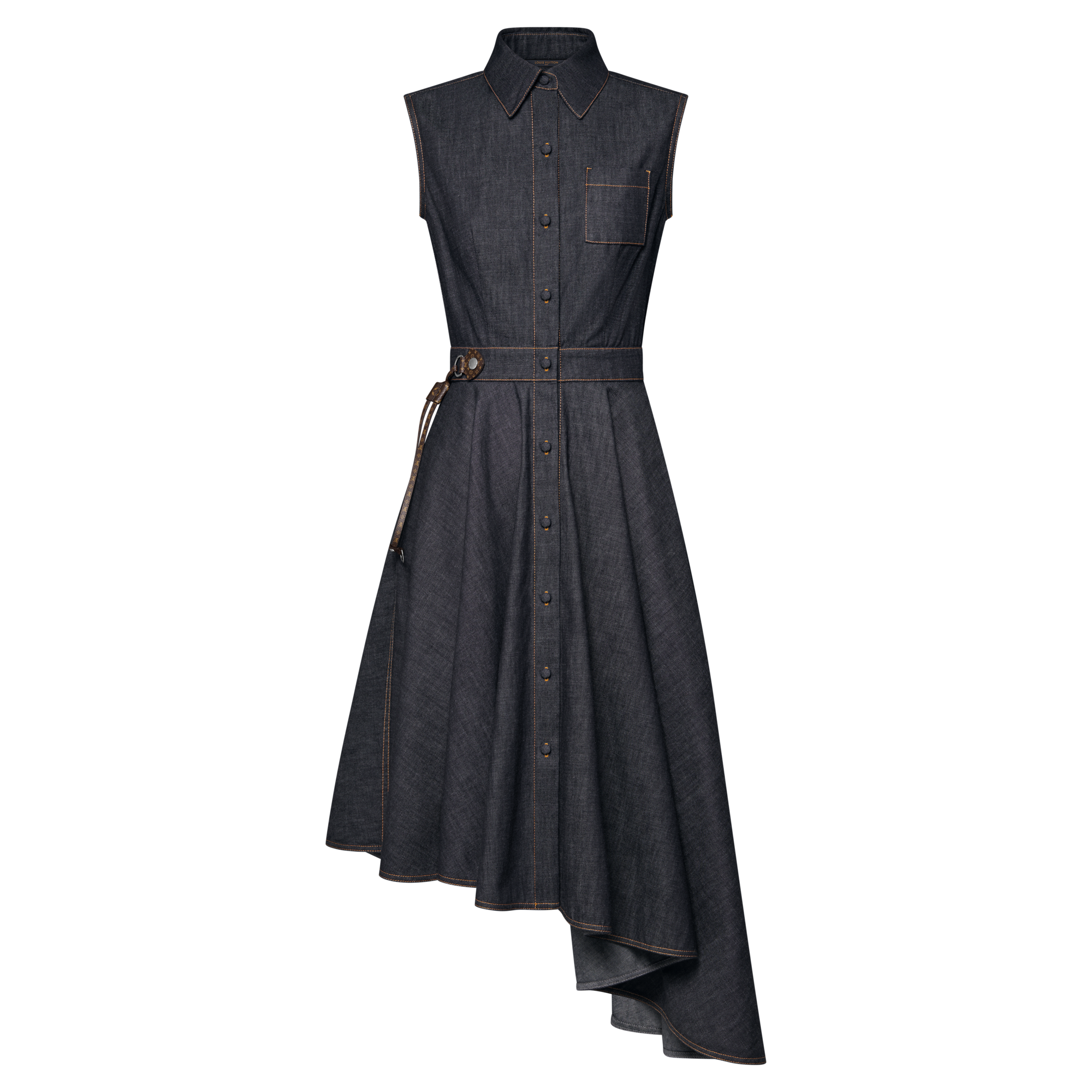 Asymmetrical Denim Shirt Dress