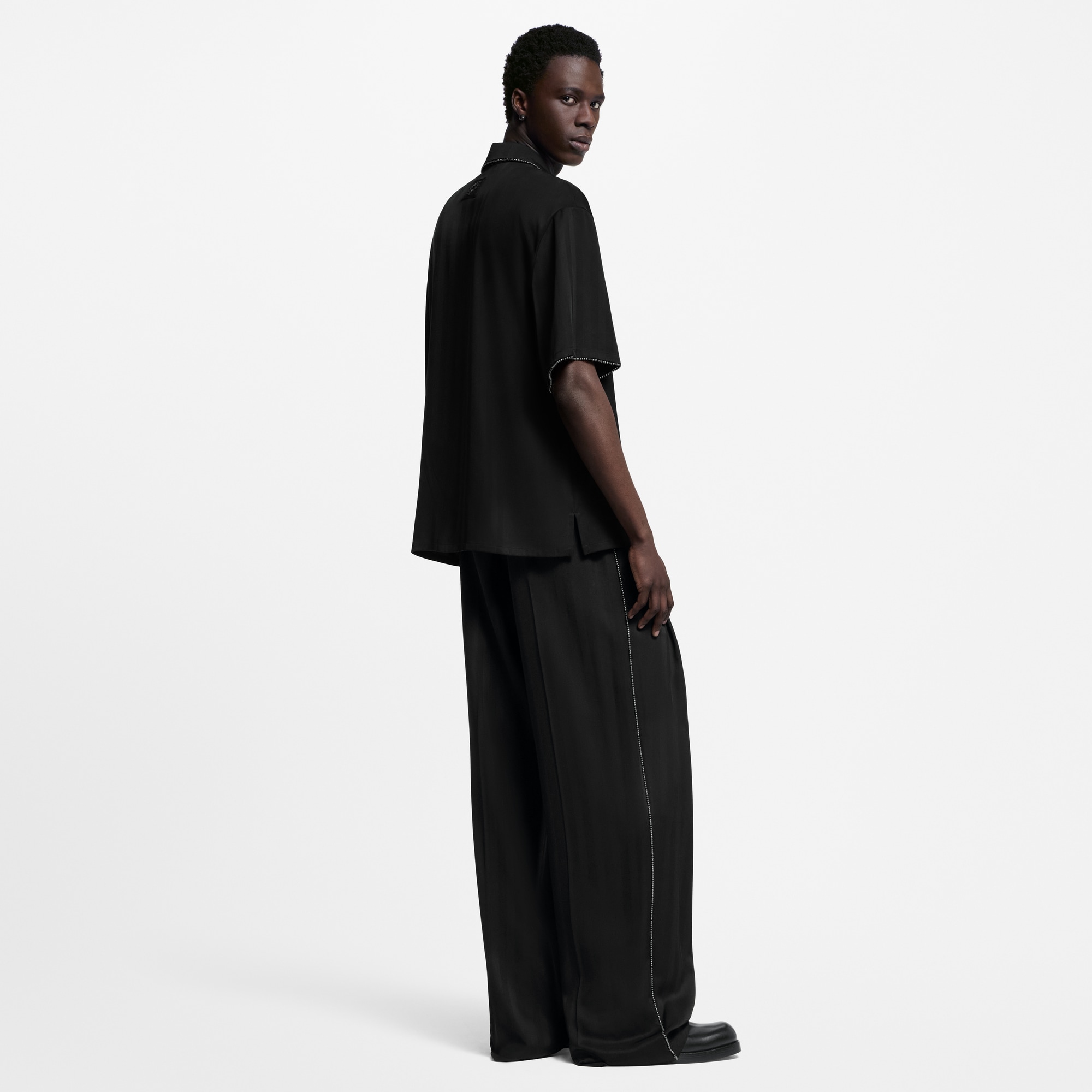 Bead-Embellished Silk Pajama Pants  in Men