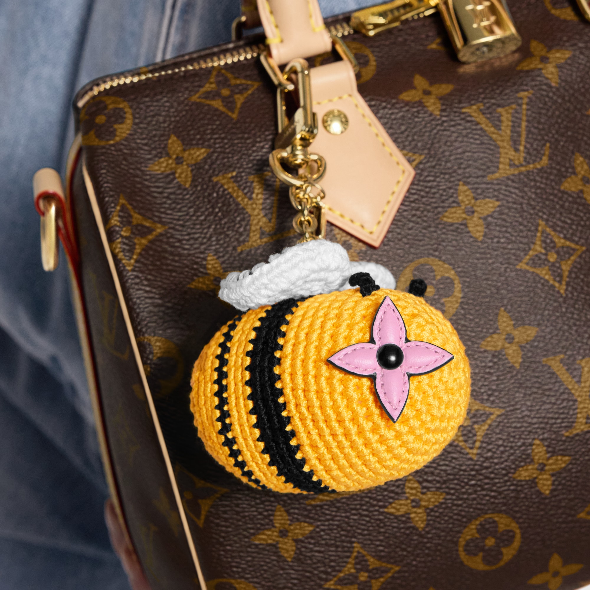 Bee LV Crochet Bag Charm . in Women