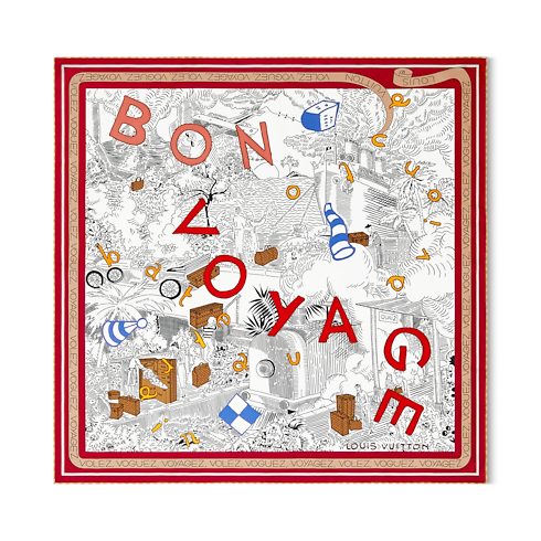 Bon Voyage Square 90 . in Women's Accessories Silk Squares and Bandeaus collections by Louis Vuitton (Product zoom)