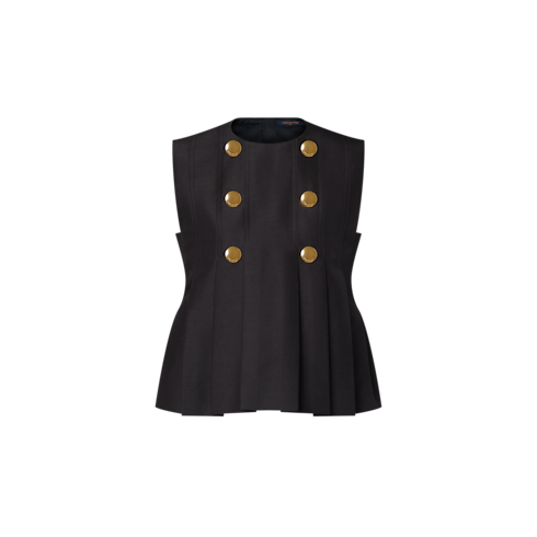 Button Front Pleated Top in Women's Ready-to-Wear Tops collections by Louis Vuitton (Product zoom)