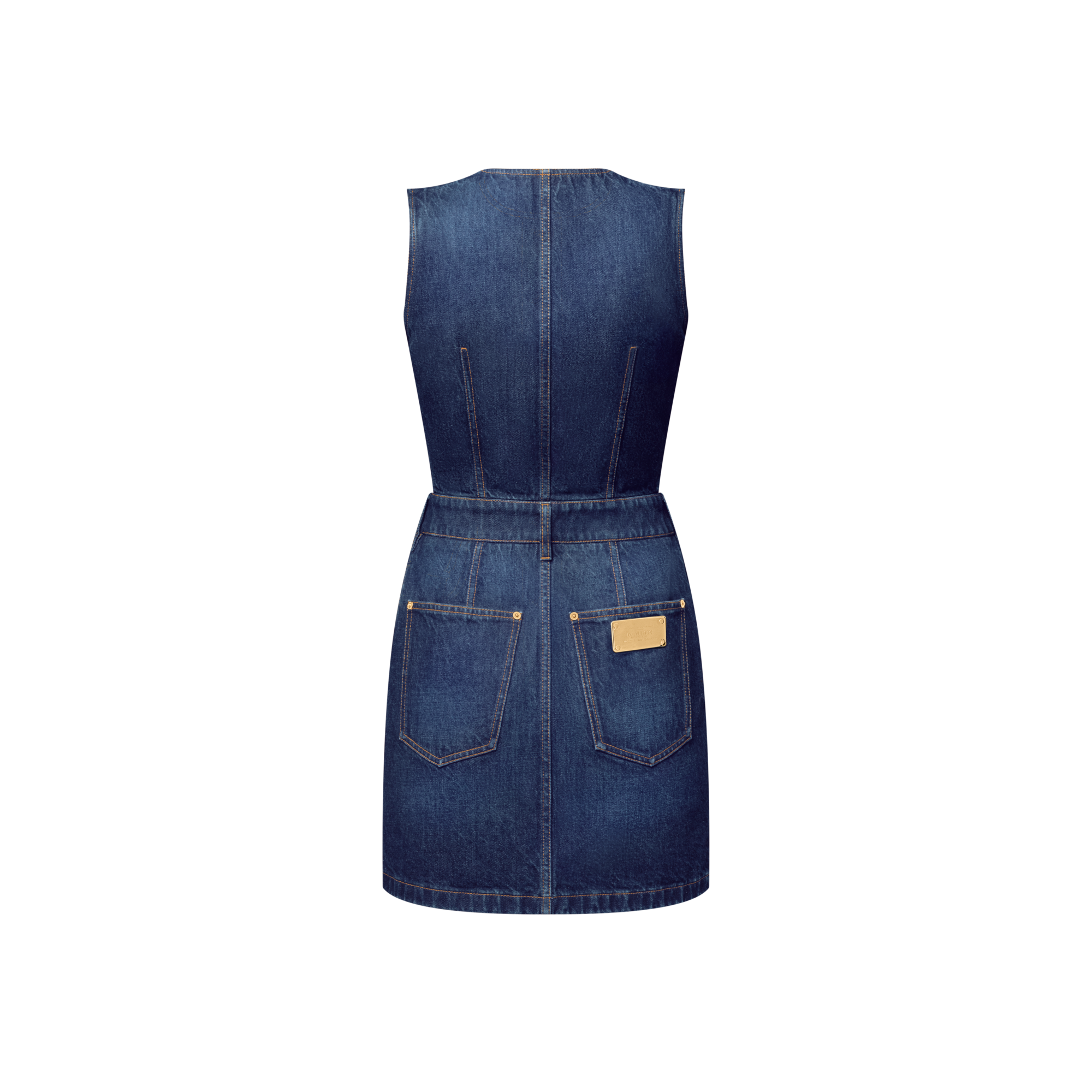 Button Front Washed Denim Dress  in Women