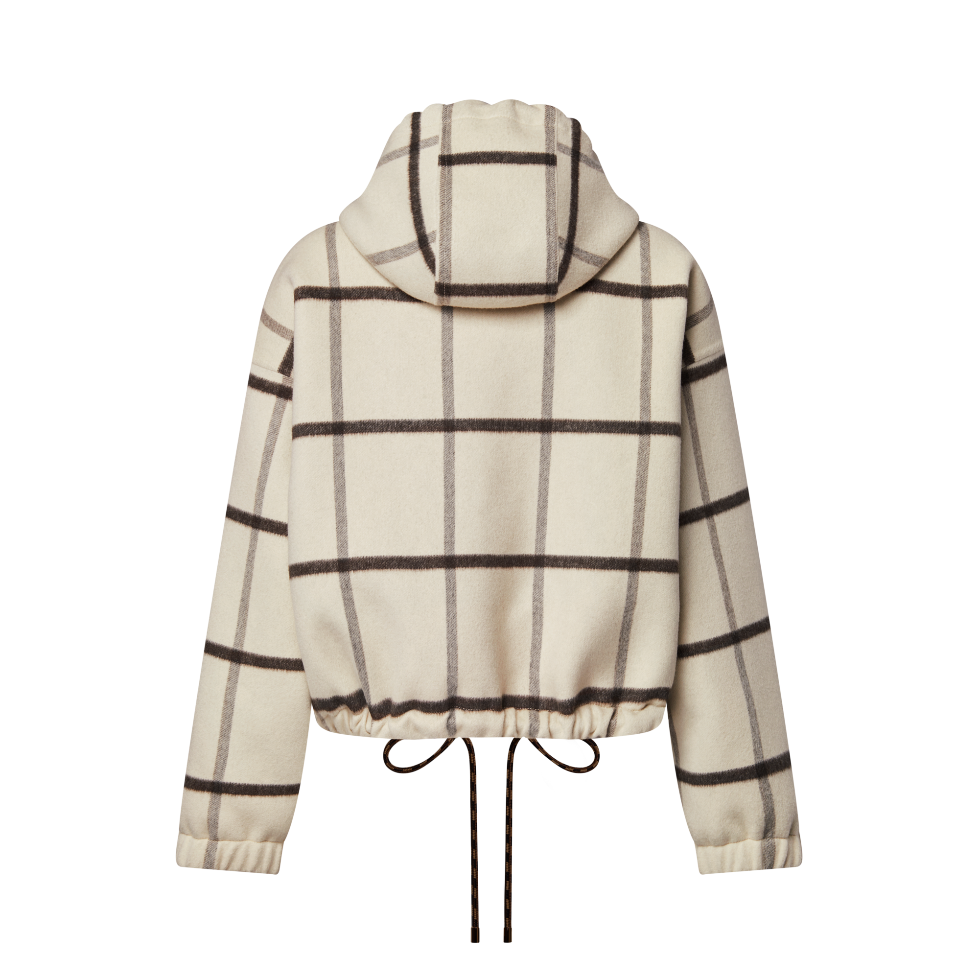 Check Motif Hooded Jacket  in Women