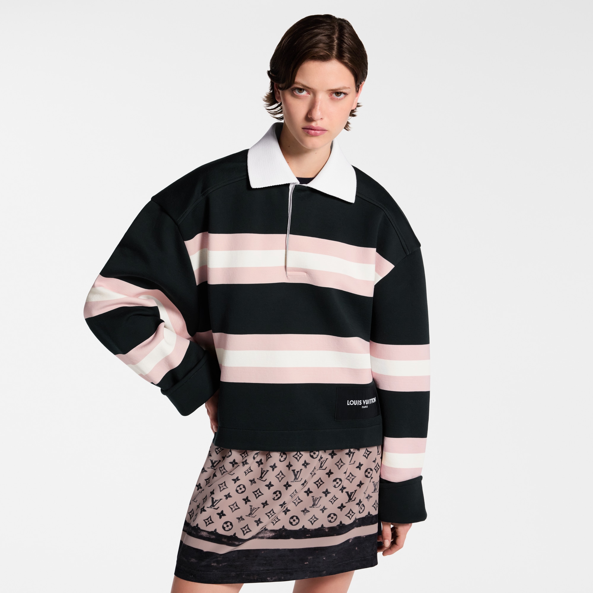 Chunky Stripes Polo Top  in Women