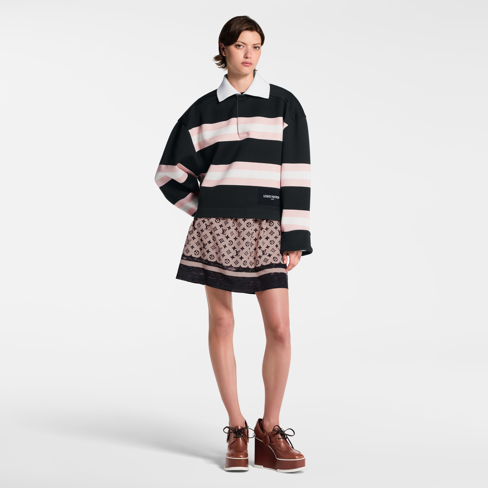 Chunky Stripes Polo Top  in Women