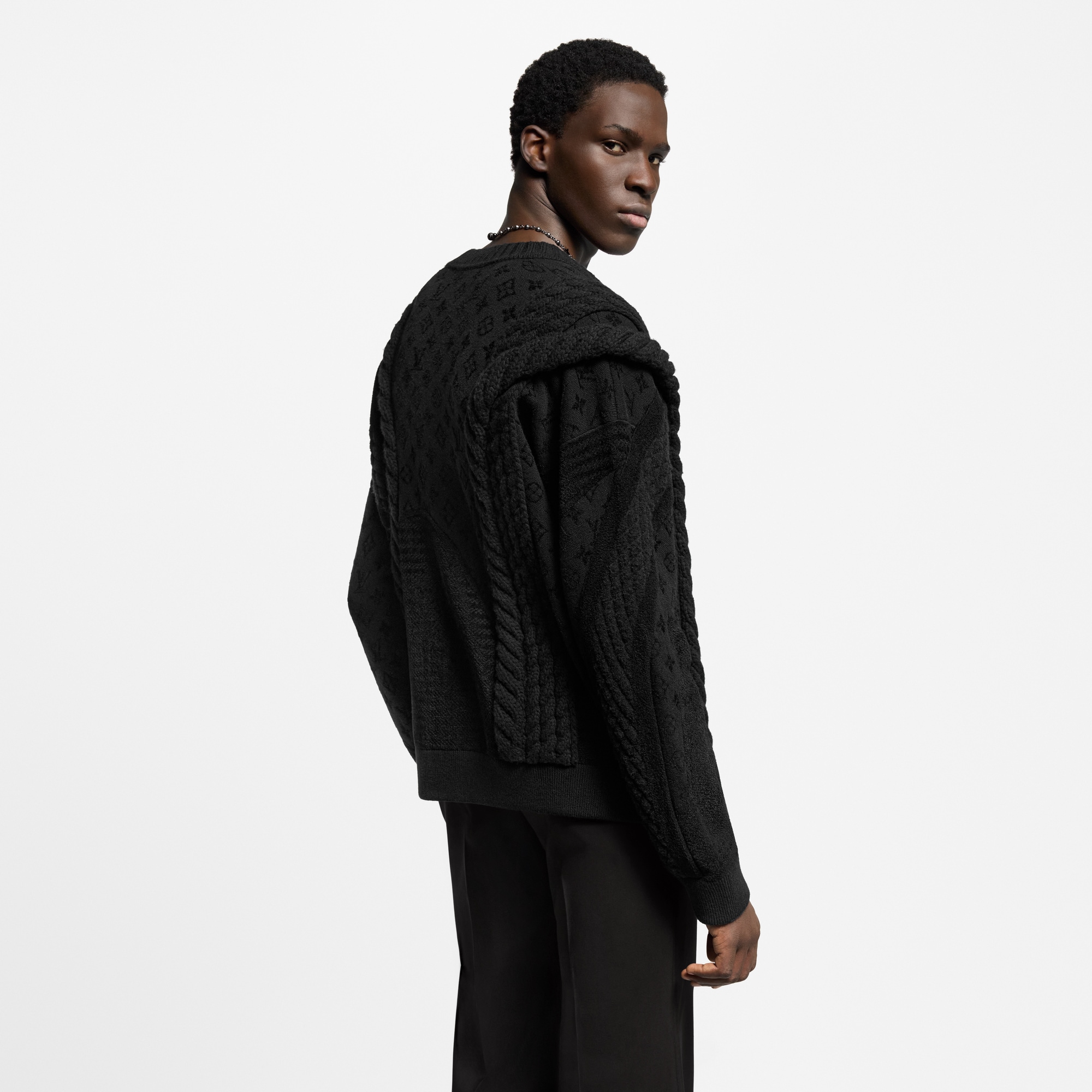Chunky Wool-Blend Cable Cardigan  in Men