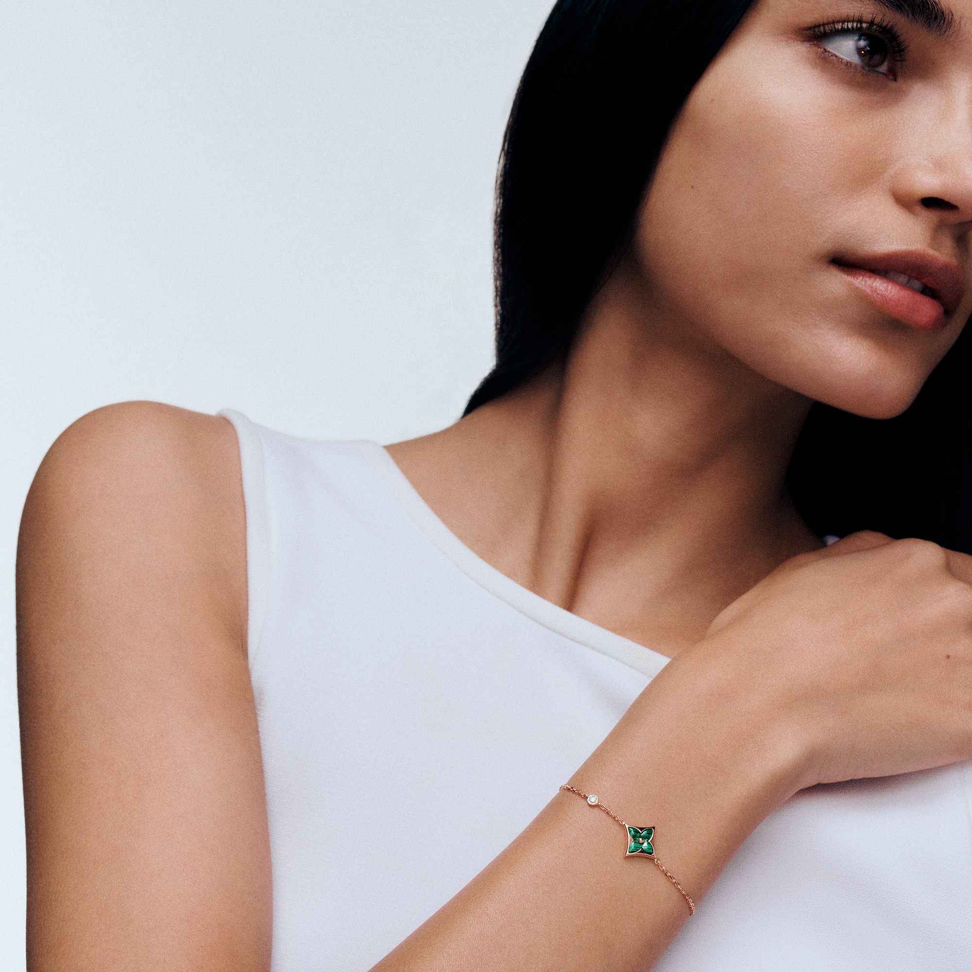 Color Blossom BB Star Bracelet, Pink Gold, Malachite And Diamond  in Jewellery