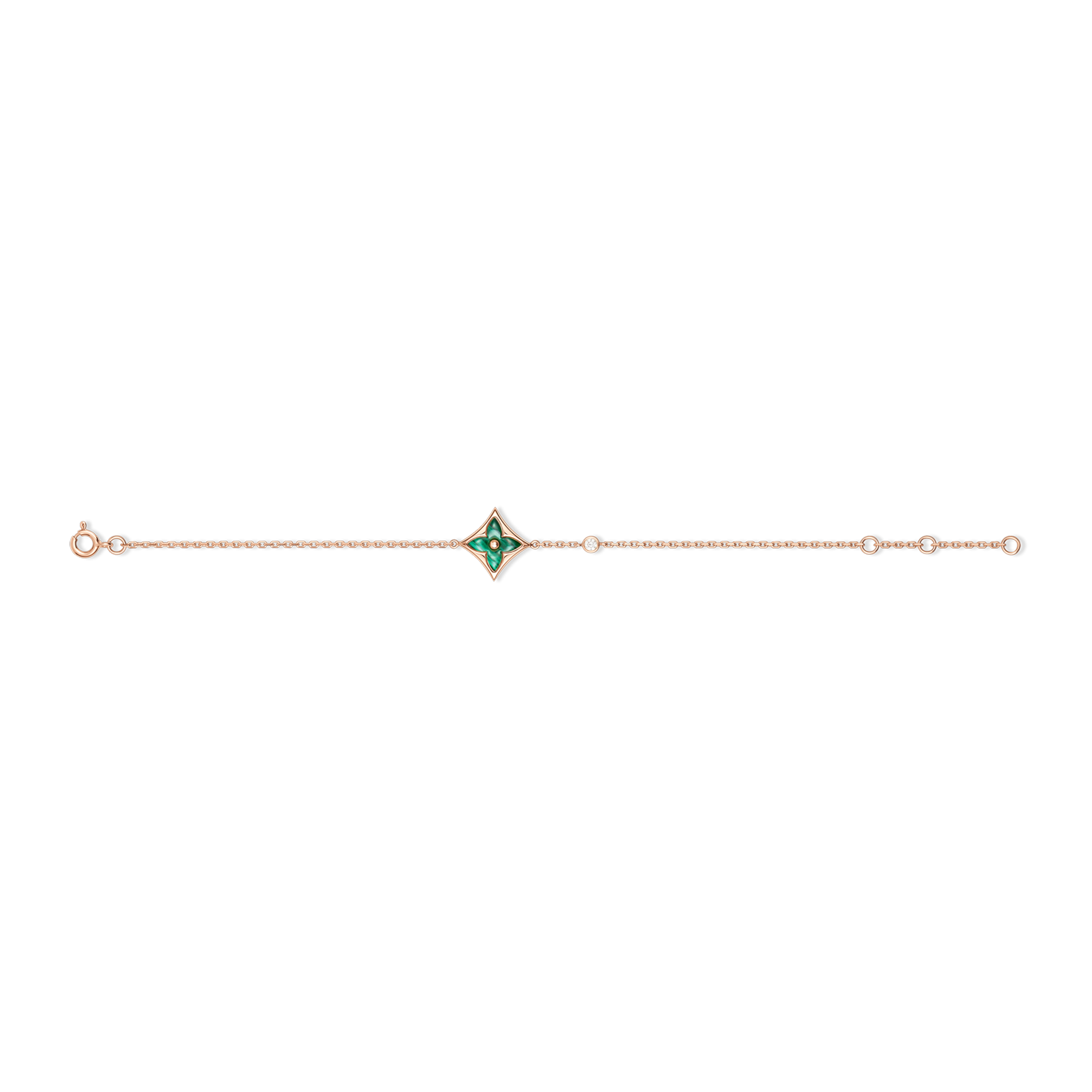 Color Blossom BB Star Bracelet, Pink Gold, Malachite And Diamond  in Jewellery