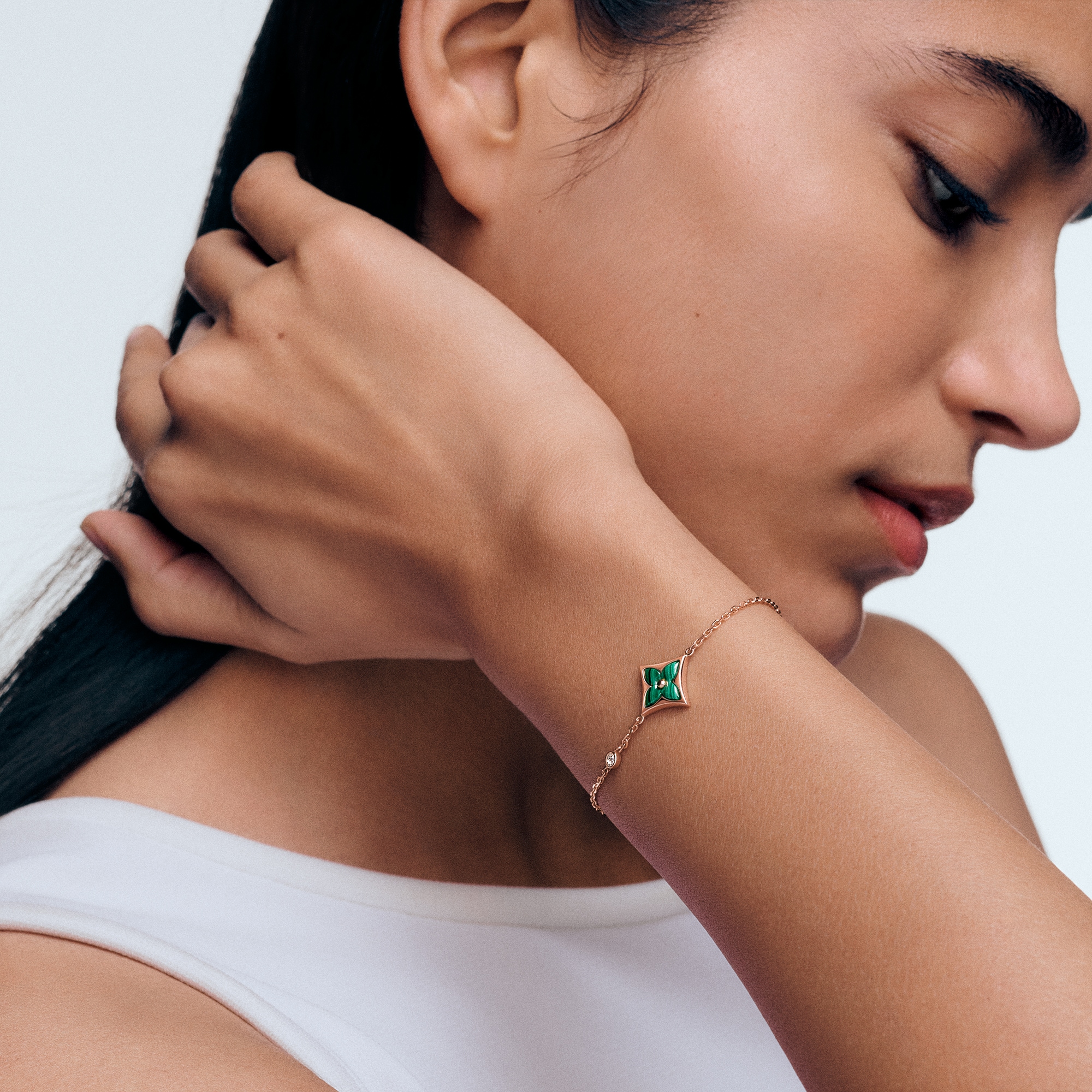 Color Blossom BB Star Bracelet, Pink Gold, Malachite And Diamond  in Jewellery