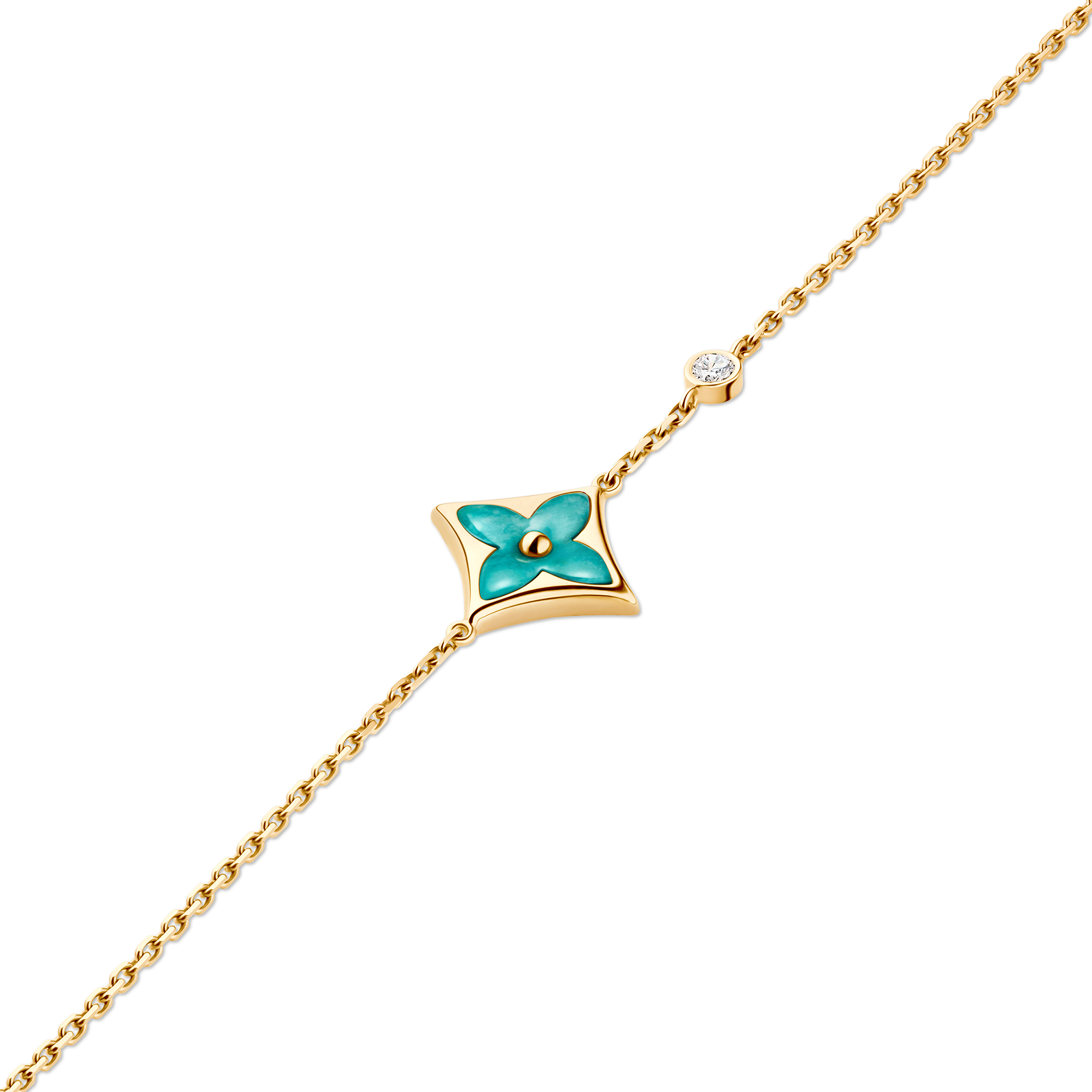 Color Blossom BB Star Bracelet, Yellow Gold, Amazonite and Diamond  in Jewellery