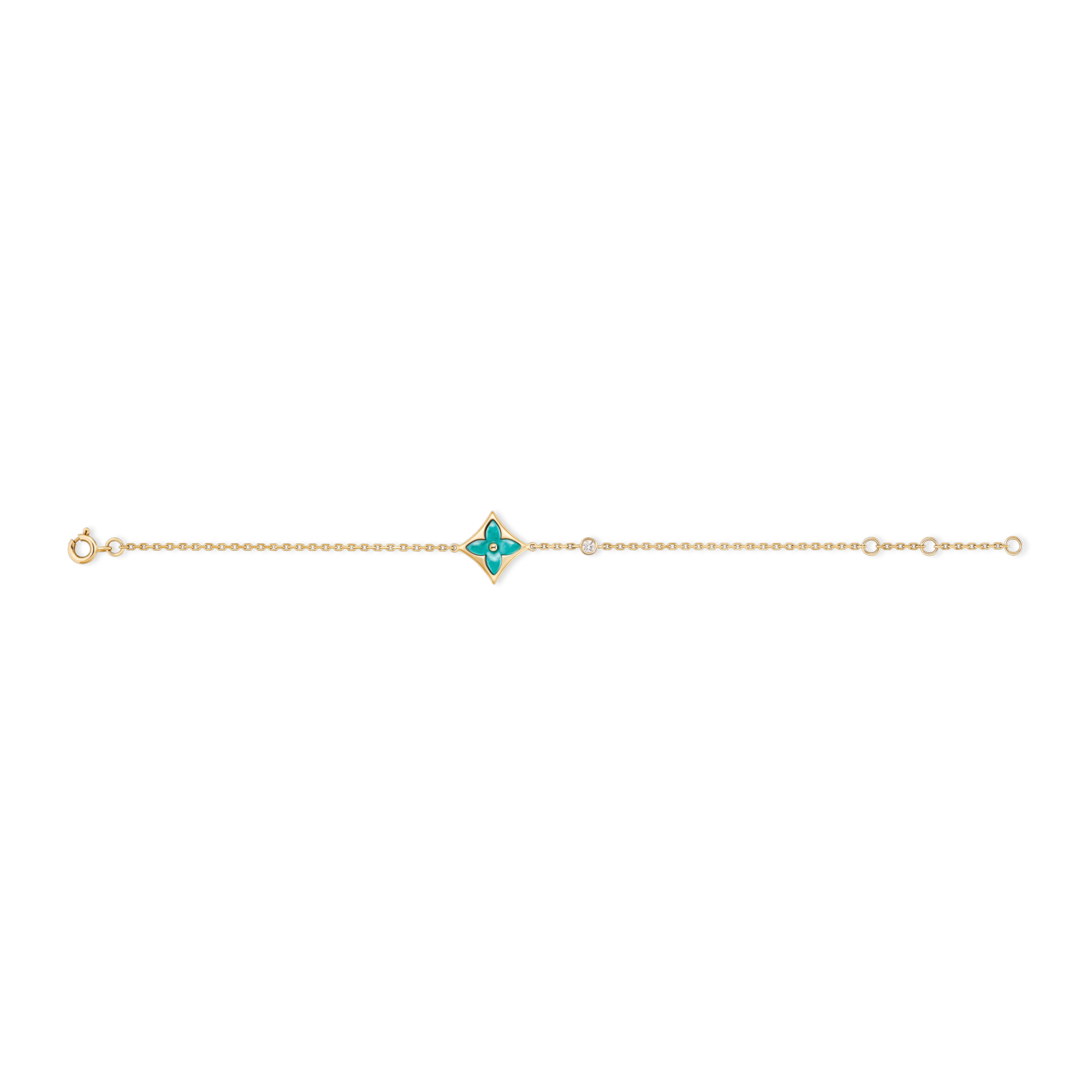 Color Blossom BB Star Bracelet, Yellow Gold, Amazonite and Diamond  in Jewellery