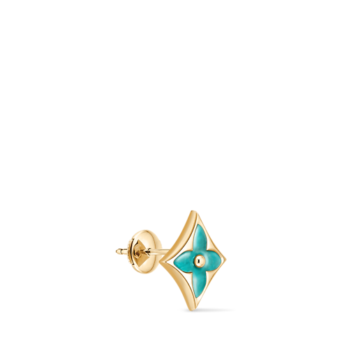 Color Blossom BB Star Ear Stud, Yellow Gold and Amazonite - Per Unit in Jewellery's Categories Earrings collections by Louis Vuitton (Product zoom)