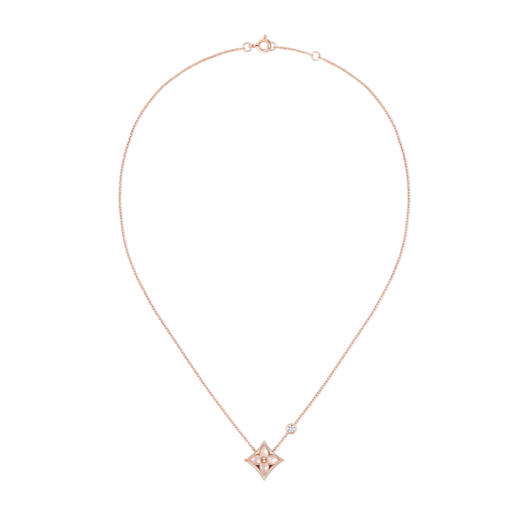 Color Blossom BB Star Pendant, Pink Gold, Pink Mother-Of-Pearl And Diamond  in Jewellery