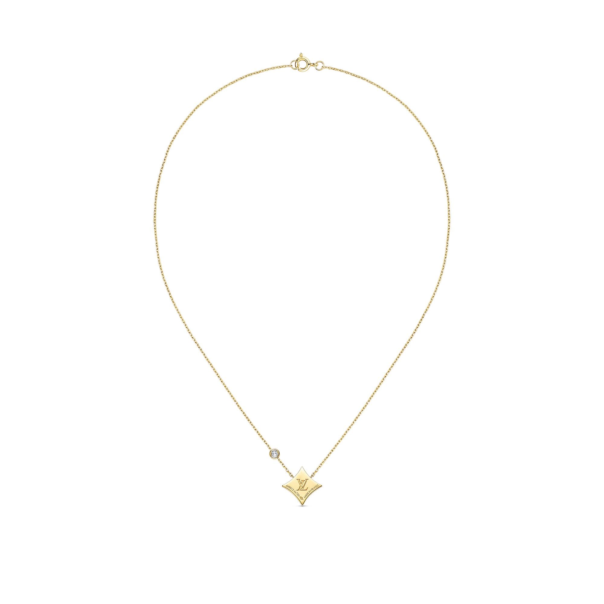 Color Blossom Bb Star Pendant, Yellow Gold, Onyx And Diamond  in Jewellery