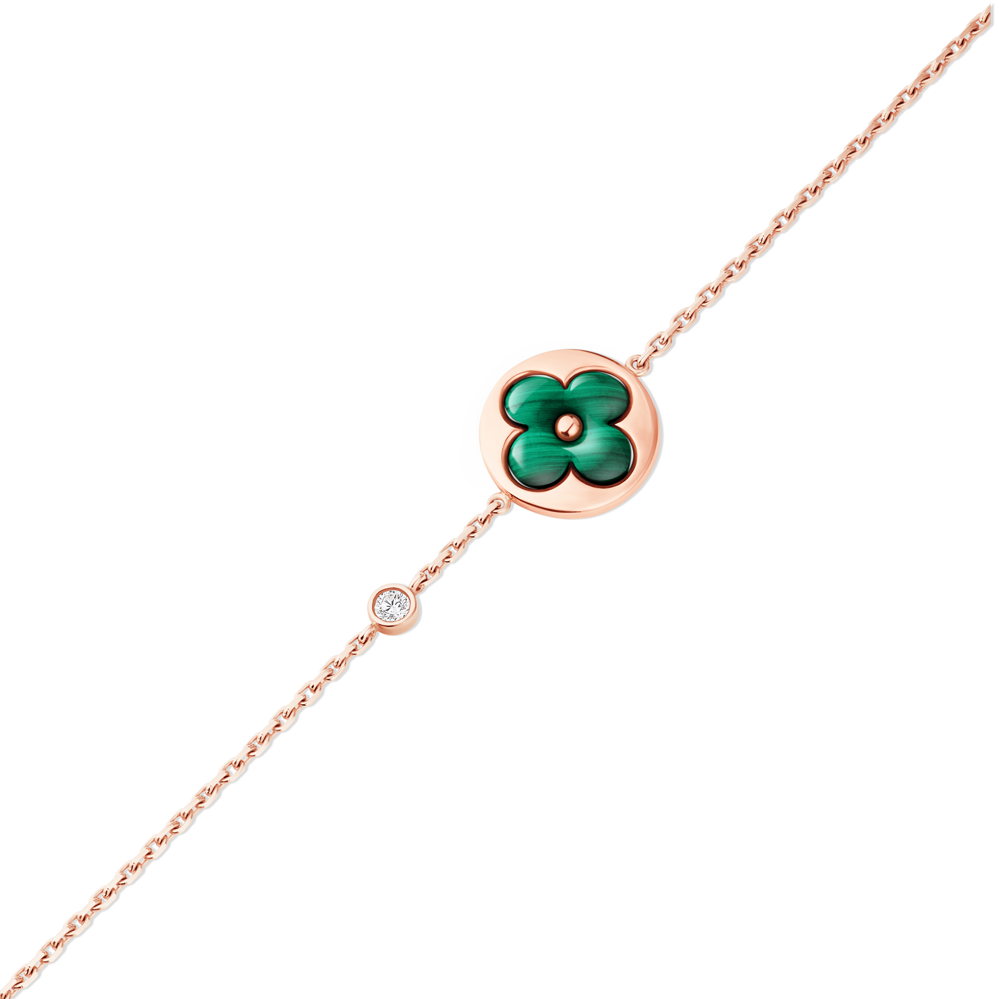 Color Blossom BB Sun Bracelet, Pink gold, Malachite and diamond  in Jewellery