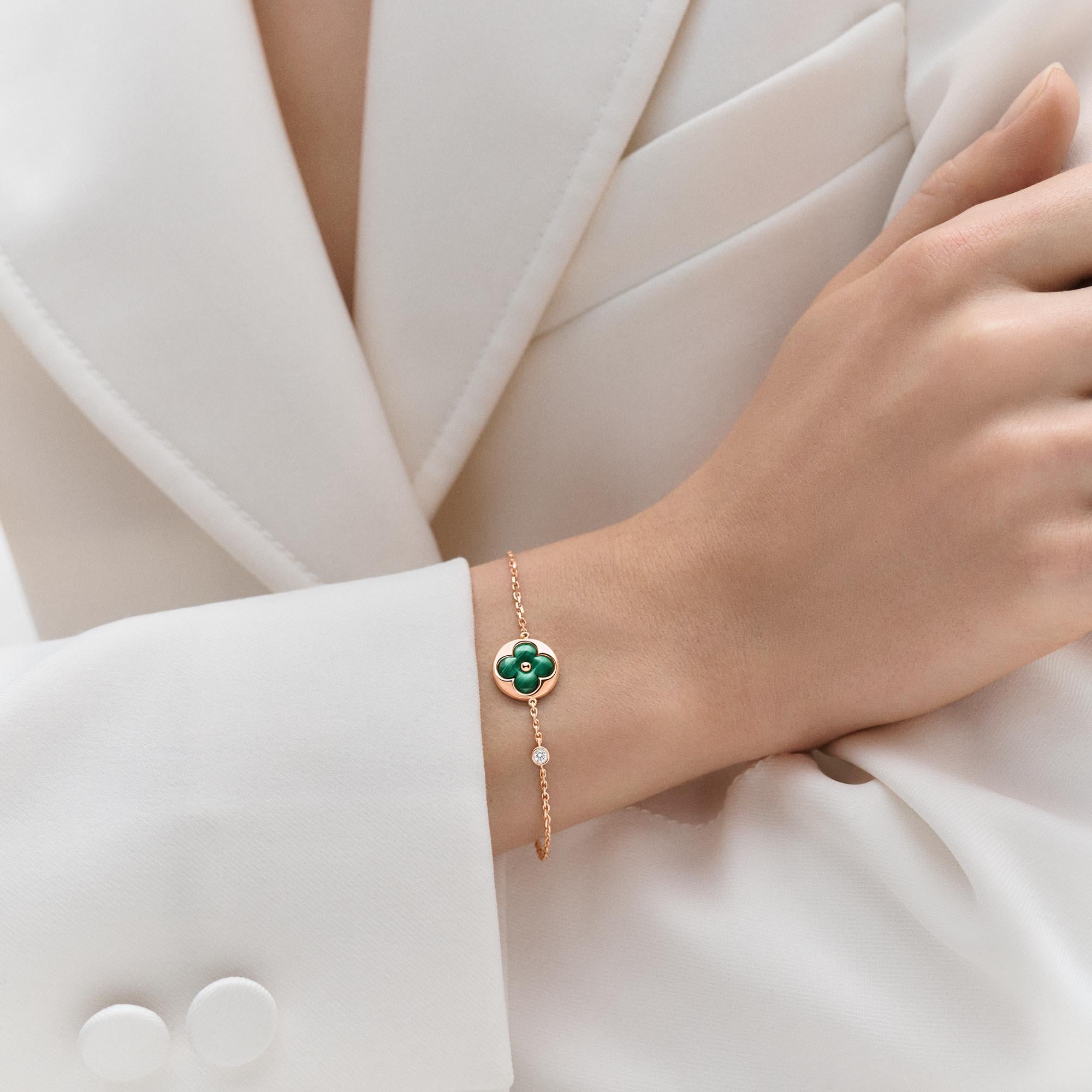 Color Blossom BB Sun Bracelet, Pink gold, Malachite and diamond  in Jewellery