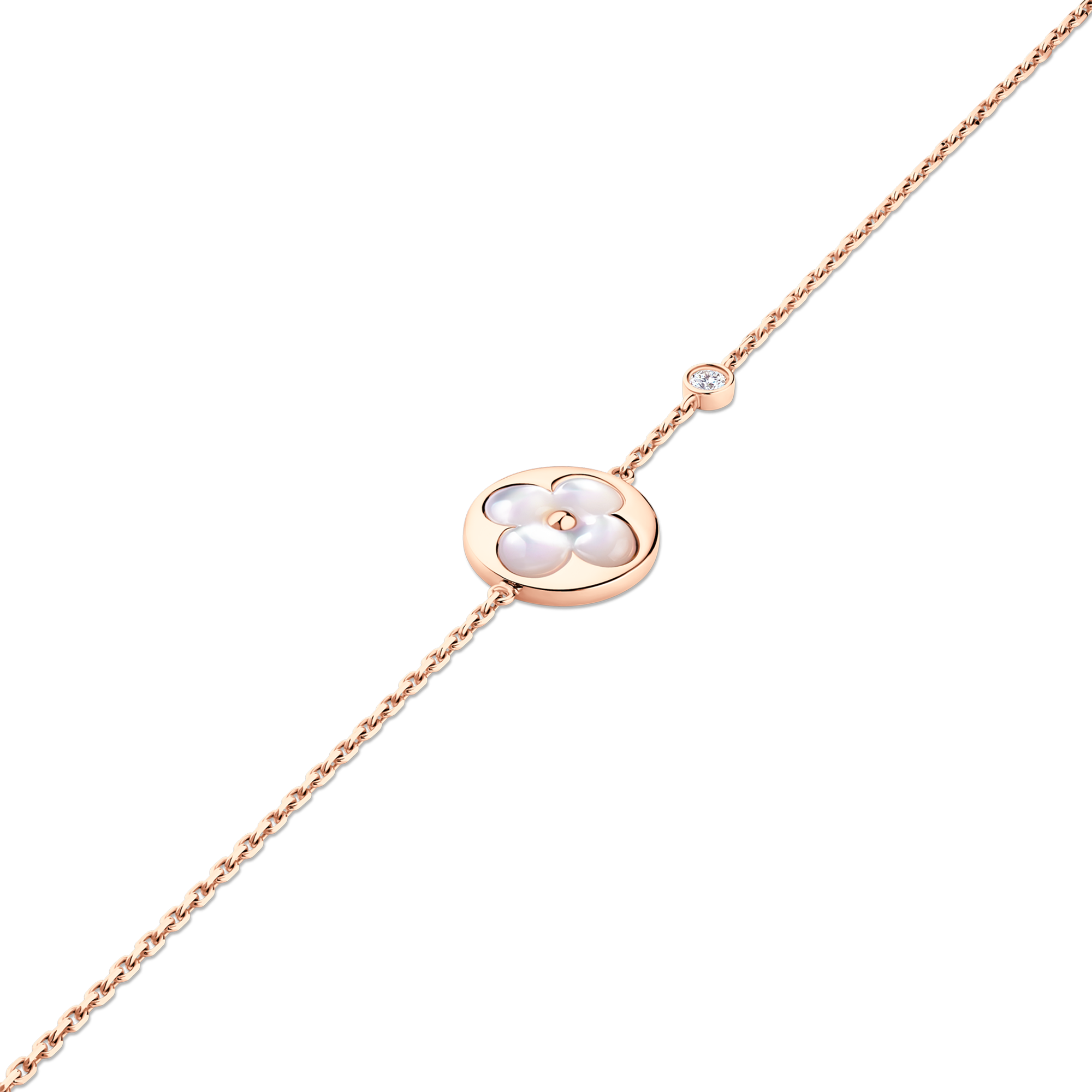 Color Blossom BB Sun Bracelet, Pink Gold, White Mother-of-Pearl and Diamond  in Jewellery