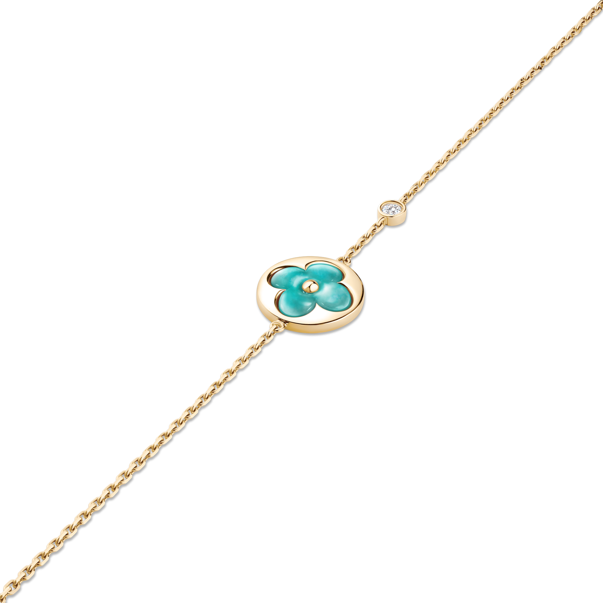 Color Blossom BB Sun Bracelet, Yellow Gold, Amazonite and Diamond  in Jewellery
