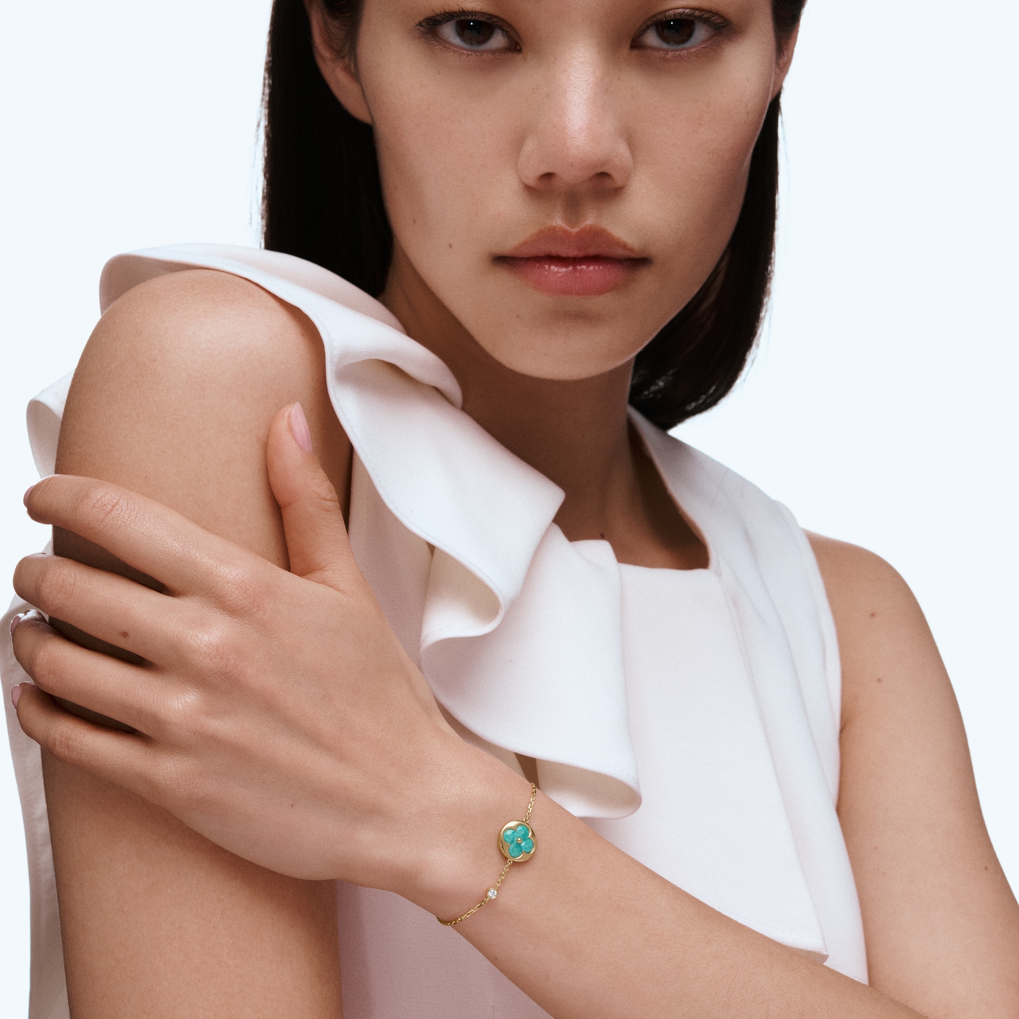 Color Blossom BB Sun Bracelet, Yellow Gold, Amazonite and Diamond  in Jewellery