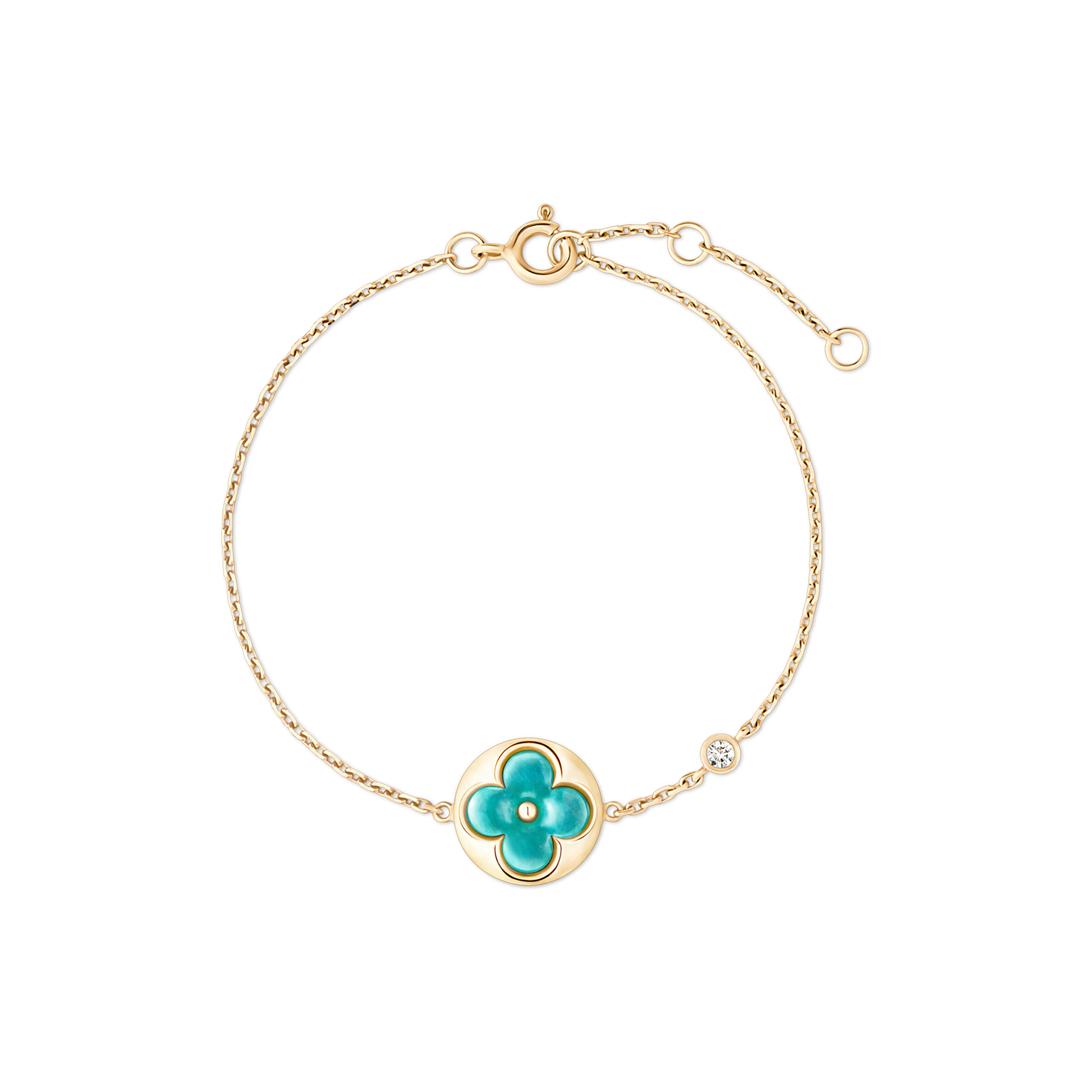 Color Blossom BB Sun Bracelet, Yellow Gold, Amazonite and Diamond  in Jewellery