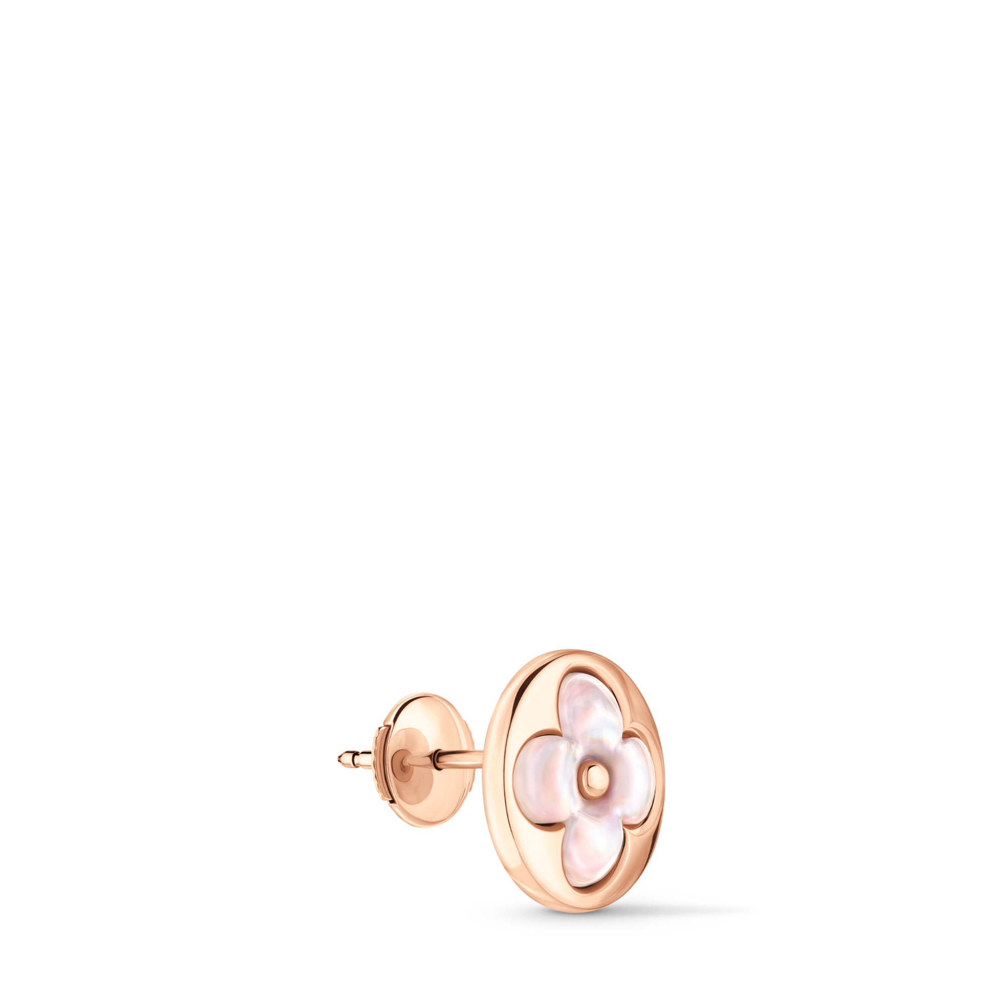 Color Blossom BB Sun Ear Stud, Pink Gold and Pink Mother-of-Pearl - Per Unit  in Jewellery