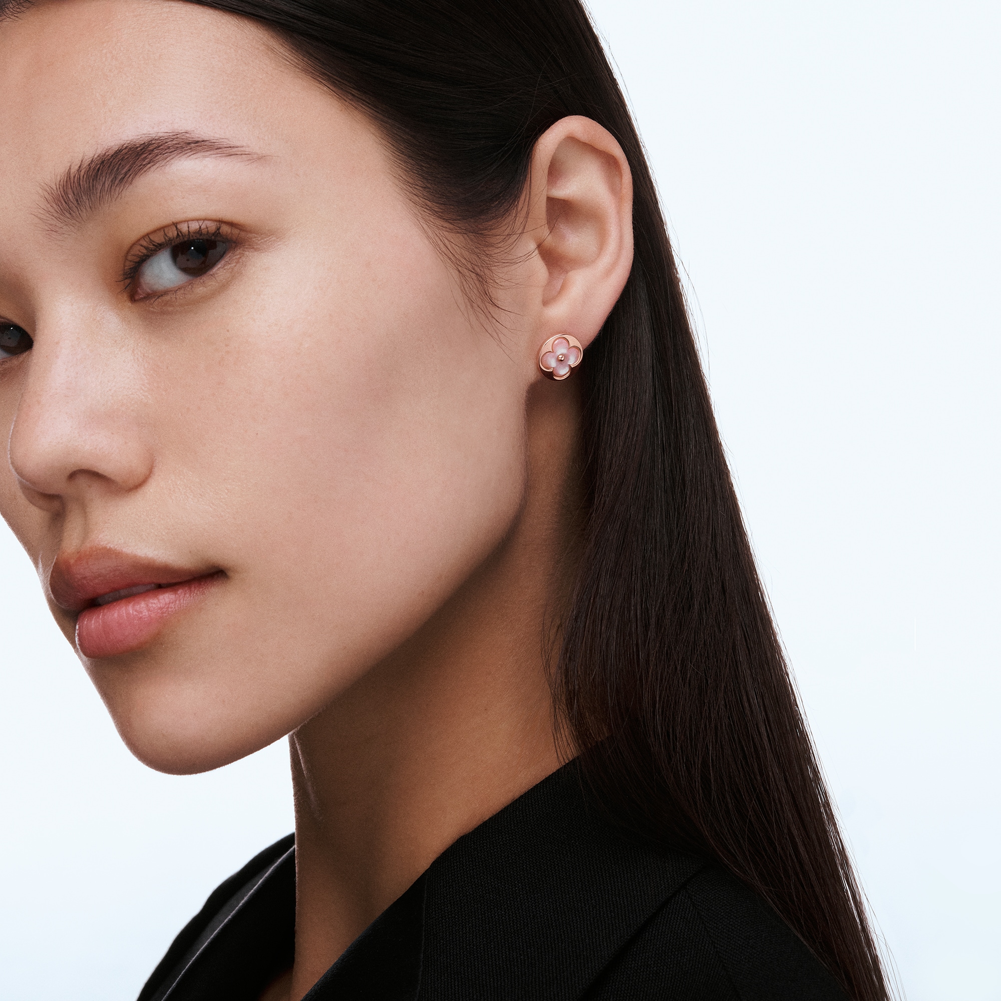 Color Blossom BB Sun Ear Stud, Pink Gold and Pink Mother-of-Pearl - Per Unit  in Jewellery