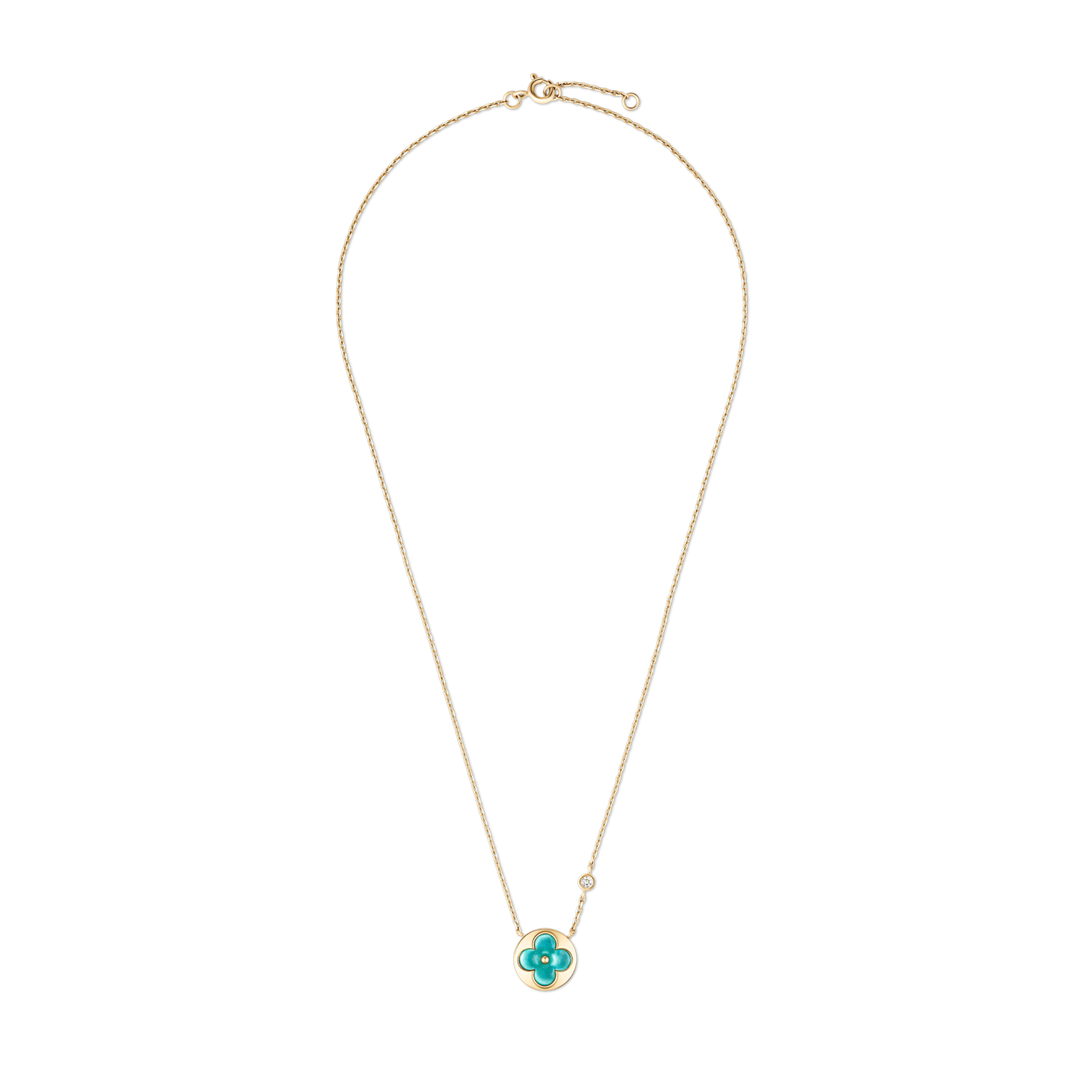 Color Blossom BB Sun Pendant, Yellow Gold, Amazonite and Diamond  in Jewellery