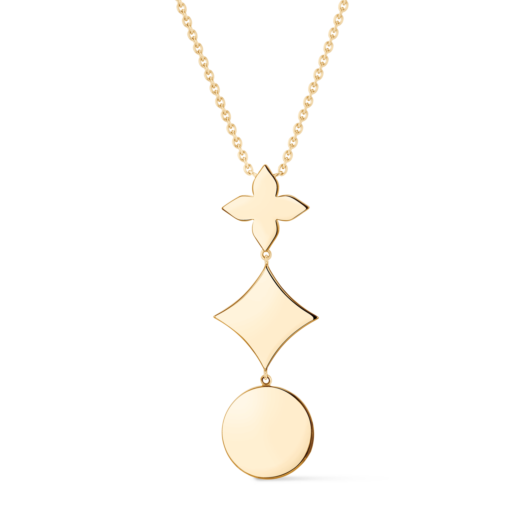 Color Blossom Lariat Necklace, Yellow Gold, Onyx And Diamond  in Jewellery