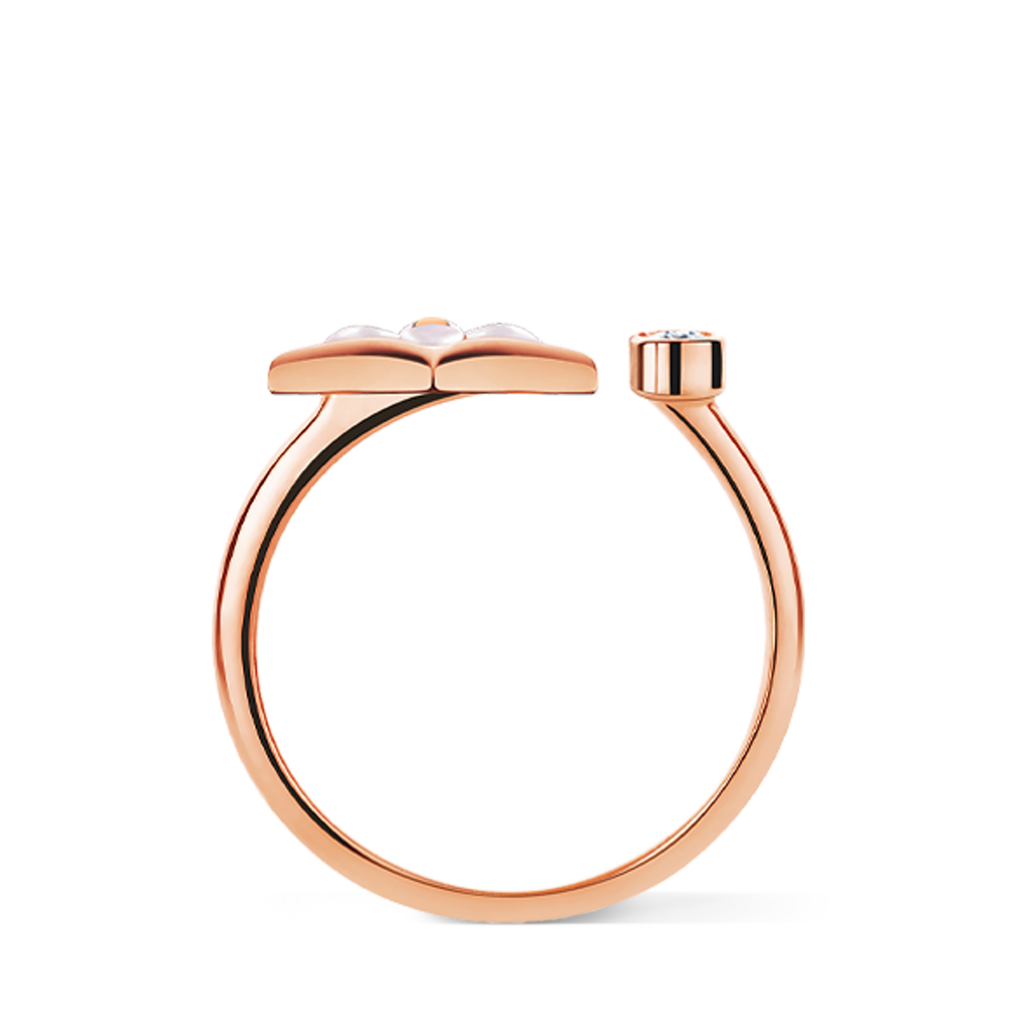 Color Blossom Mini Star Ring, Pink Gold, White Mother-Of-Pearl And Diamond  in Jewellery