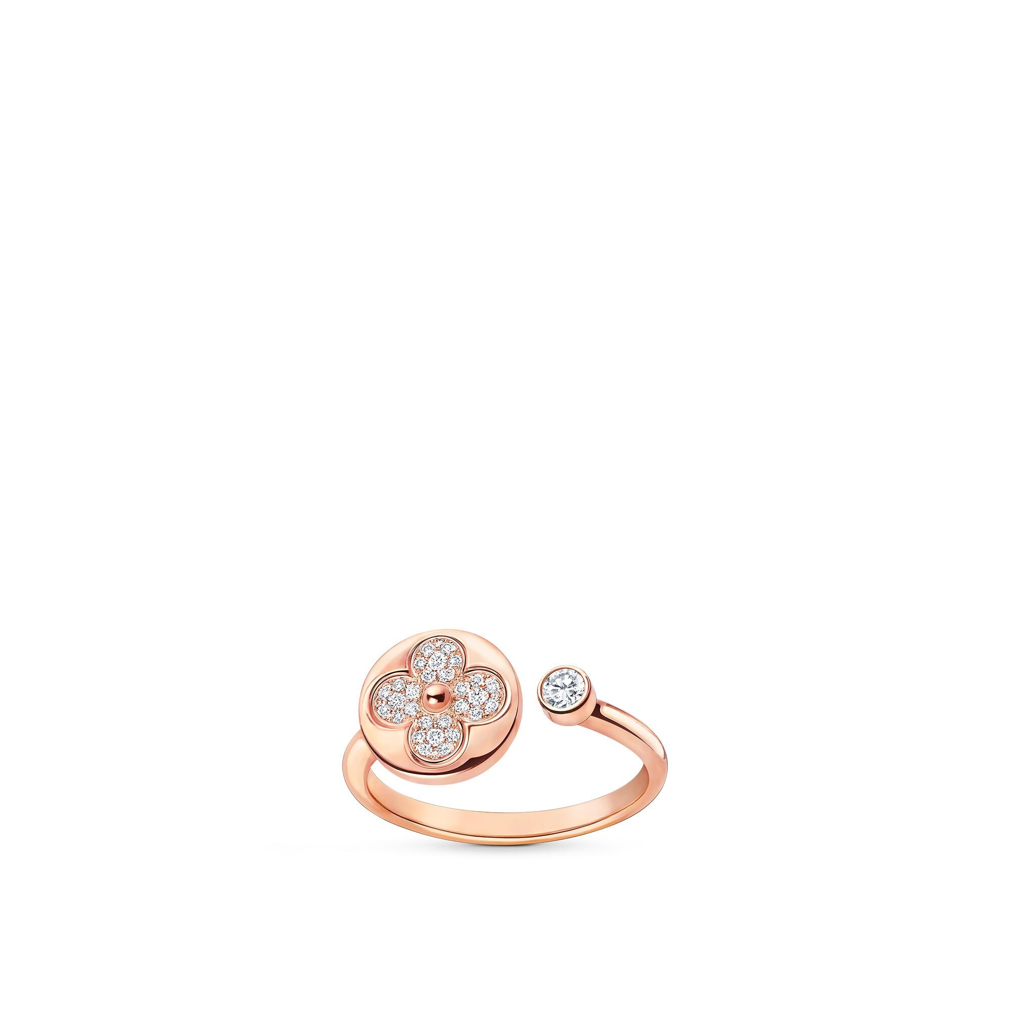 Color Blossom Mini Sun Ring, Pink Gold And Diamonds  in Jewellery