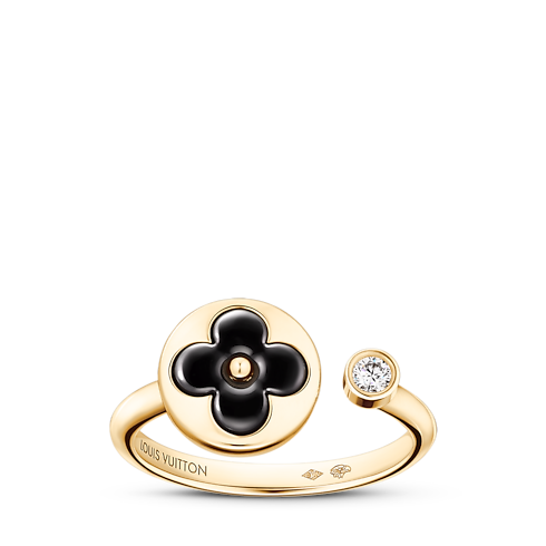 Color Blossom Mini Sun Ring, Yellow Gold, Onyx and Diamond in Jewellery's Categories Rings collections by Louis Vuitton (Product zoom)