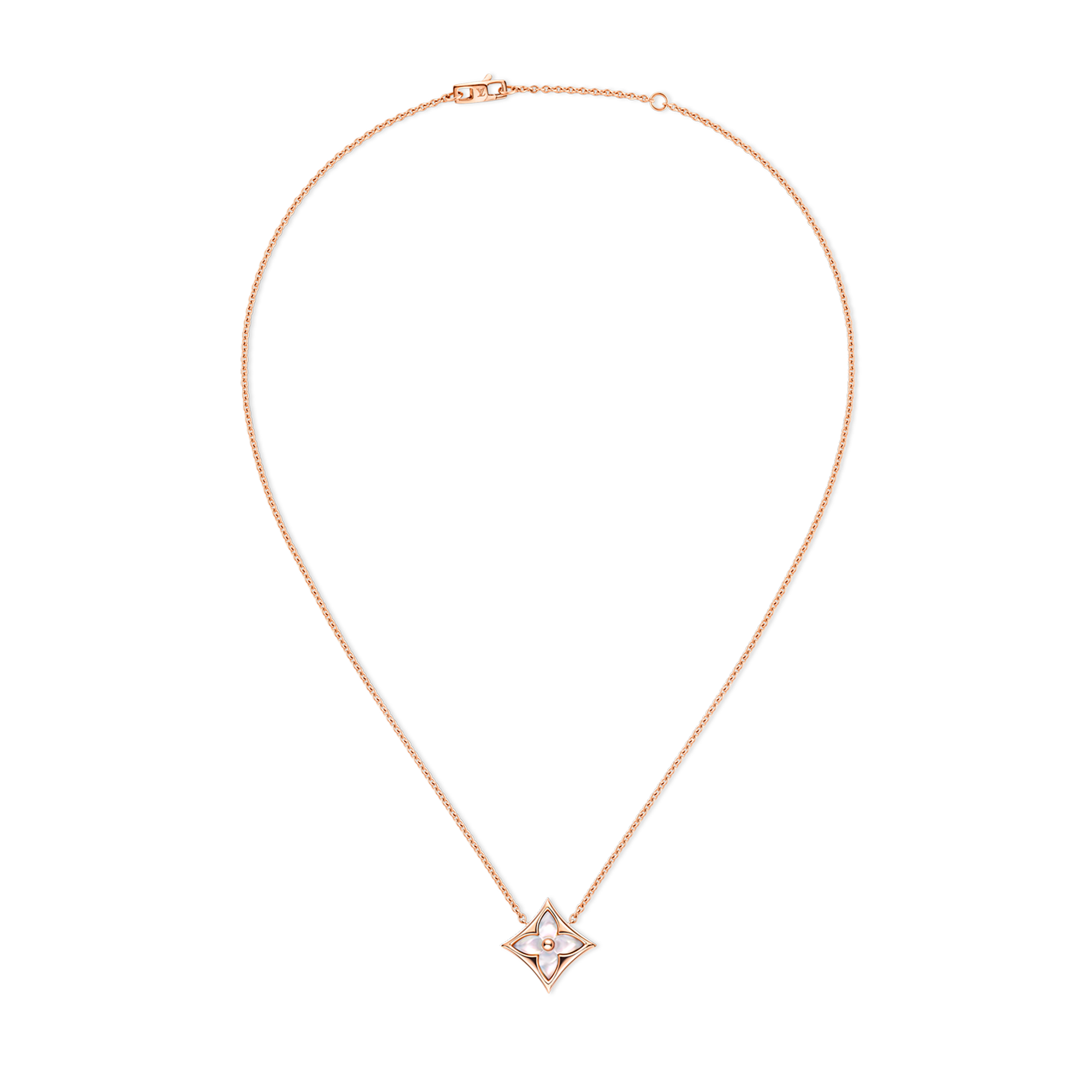 Color Blossom star pendant, pink gold and white mother-of-pearl  in Jewellery