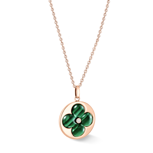 Color BLOSSOM XL MEDALLION, PINK GOLD,MALACHITE AND DIAMOND in Jewellery's Categories All Fine Jewellery collections by Louis Vuitton (Product zoom)