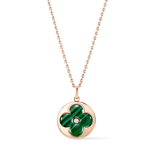 Color BLOSSOM XL MEDALLION, PINK GOLD,MALACHITE AND DIAMOND in Jewellery's Categories All Fine Jewellery collections by Louis Vuitton (Product zoom)