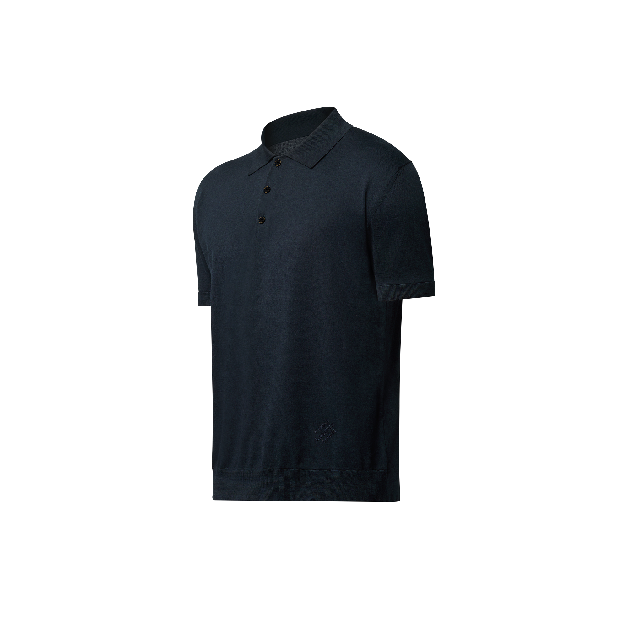 Cotton-Silk Blend Short-Sleeved Polo Shirt   in Men