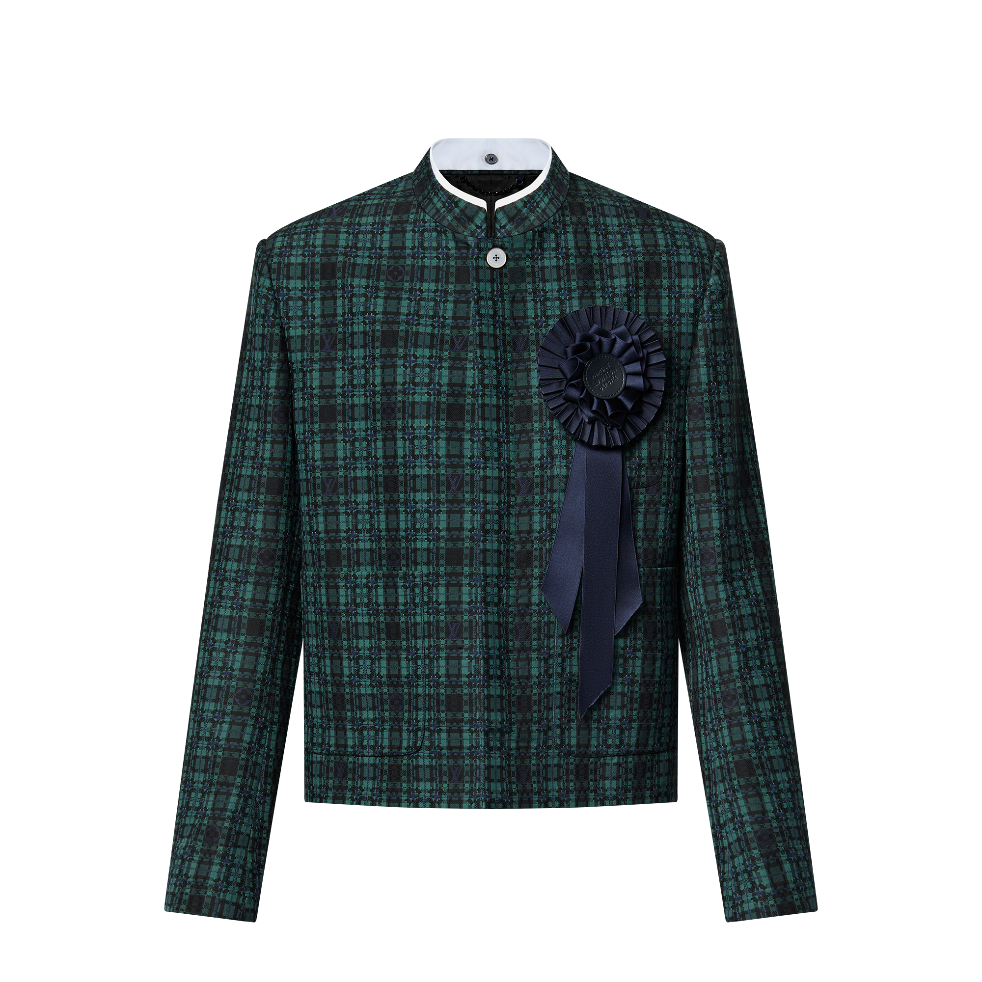 Cotton Tartan Officer’s Jacket  in Men