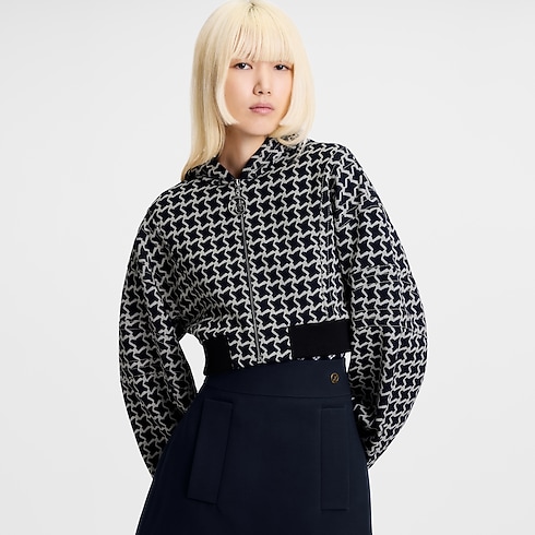 Cropped Honeycomb Jacquard Bomber Jacket in Women's Ready-to-Wear Coats and Jackets collections by Louis Vuitton (Product zoom)