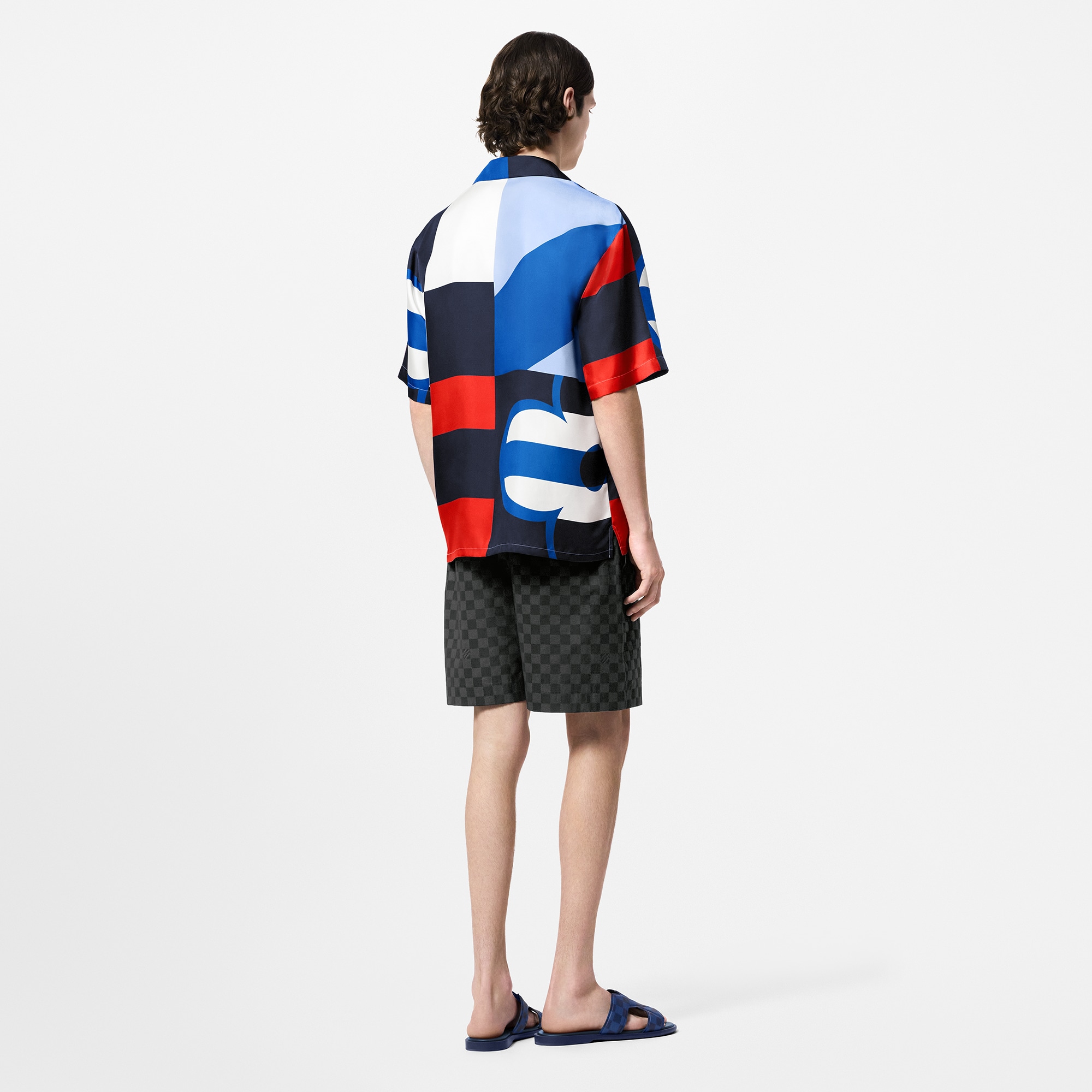 Damier Cotton Casual Shorts  in Men