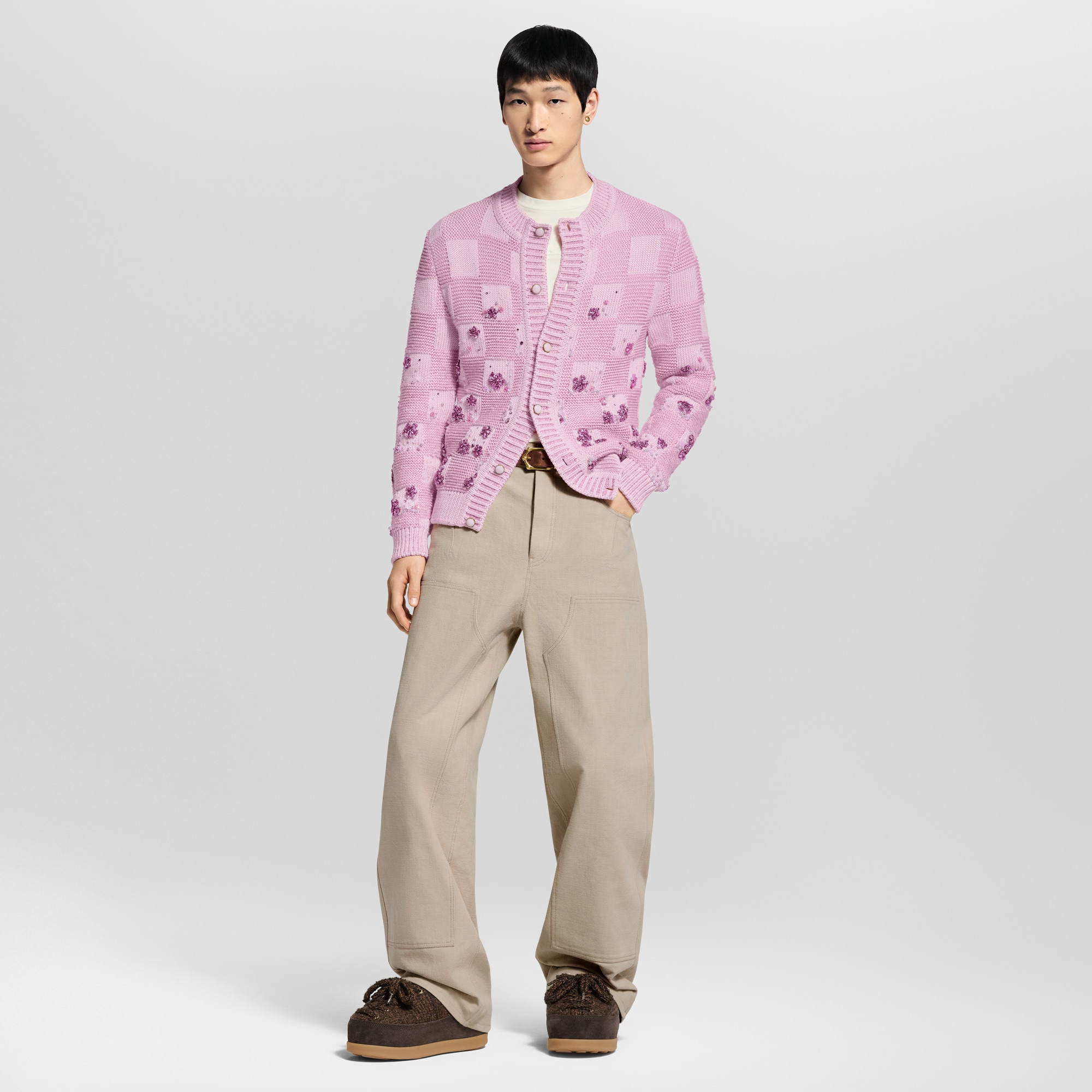 Damier Embroidered Cardigan  in Men
