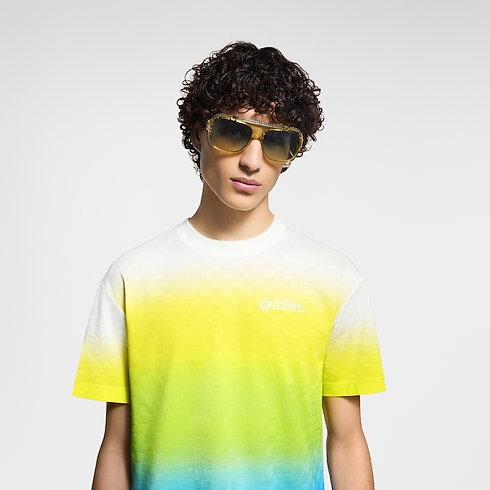 Damier Gradient Jacquard Cotton T-Shirt in Men's Ready-to-Wear T-shirts and Polos collections by Louis Vuitton (Product zoom)