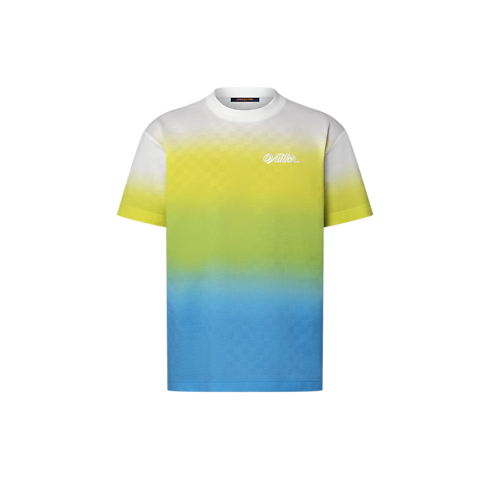 Damier Gradient Jacquard Cotton T-Shirt in Men's Ready-to-Wear T-shirts and Polos collections by Louis Vuitton (Product zoom)