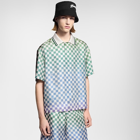 Damier Gradient Printed Silk Polo Shirt in Men's Ready-to-Wear Shirts collections by Louis Vuitton (Product zoom)