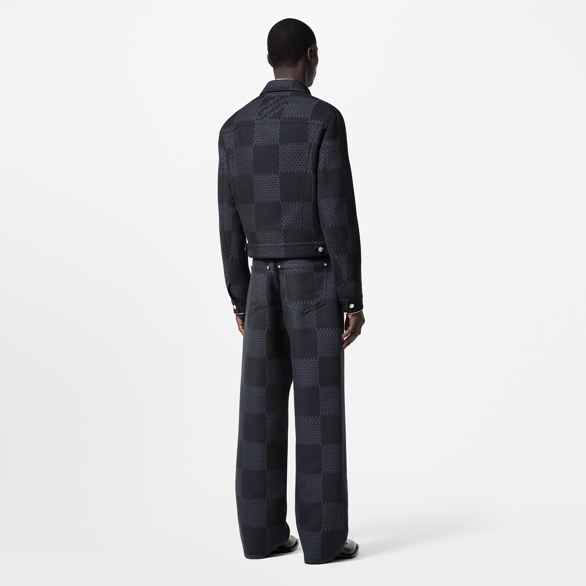 Damier Jacquard Wool Pants   in Men
