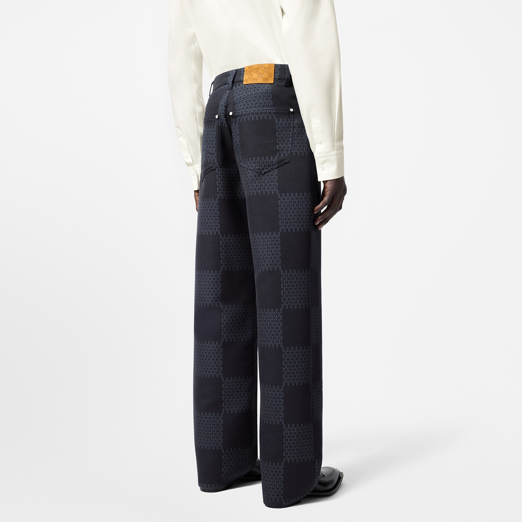 Damier Jacquard Wool Pants   in Men