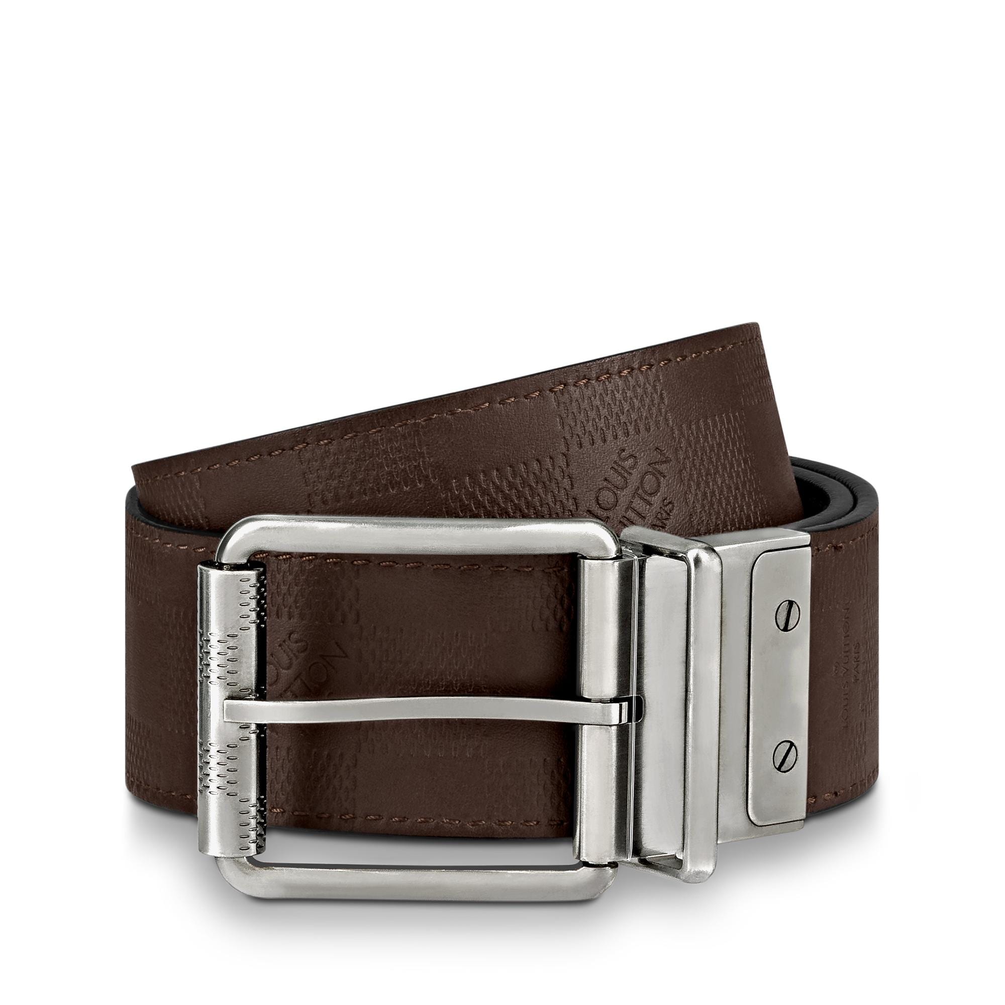 Damier Print 40mm Reversible Damier Infini Leather in Men
