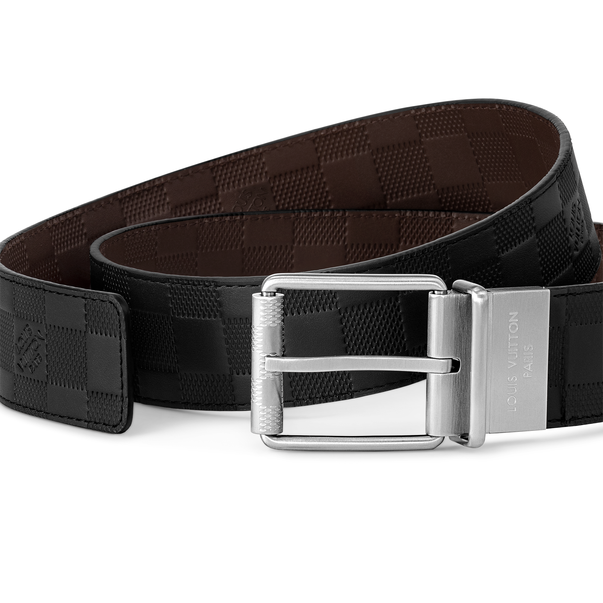 Damier Print 40mm Reversible Damier Infini Leather in Men