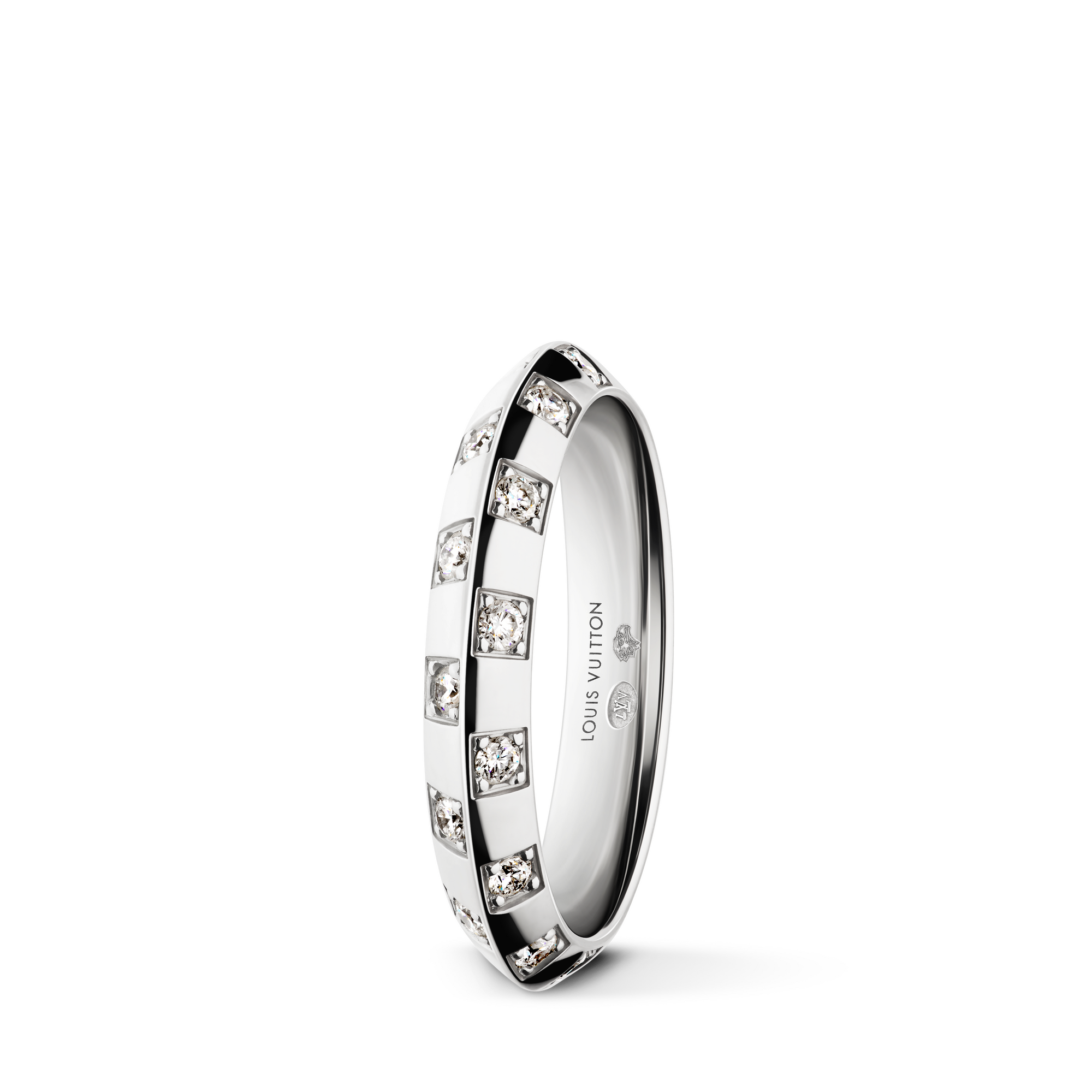 Damier Ring, White Gold and diamonds  in Les Extraordinaires