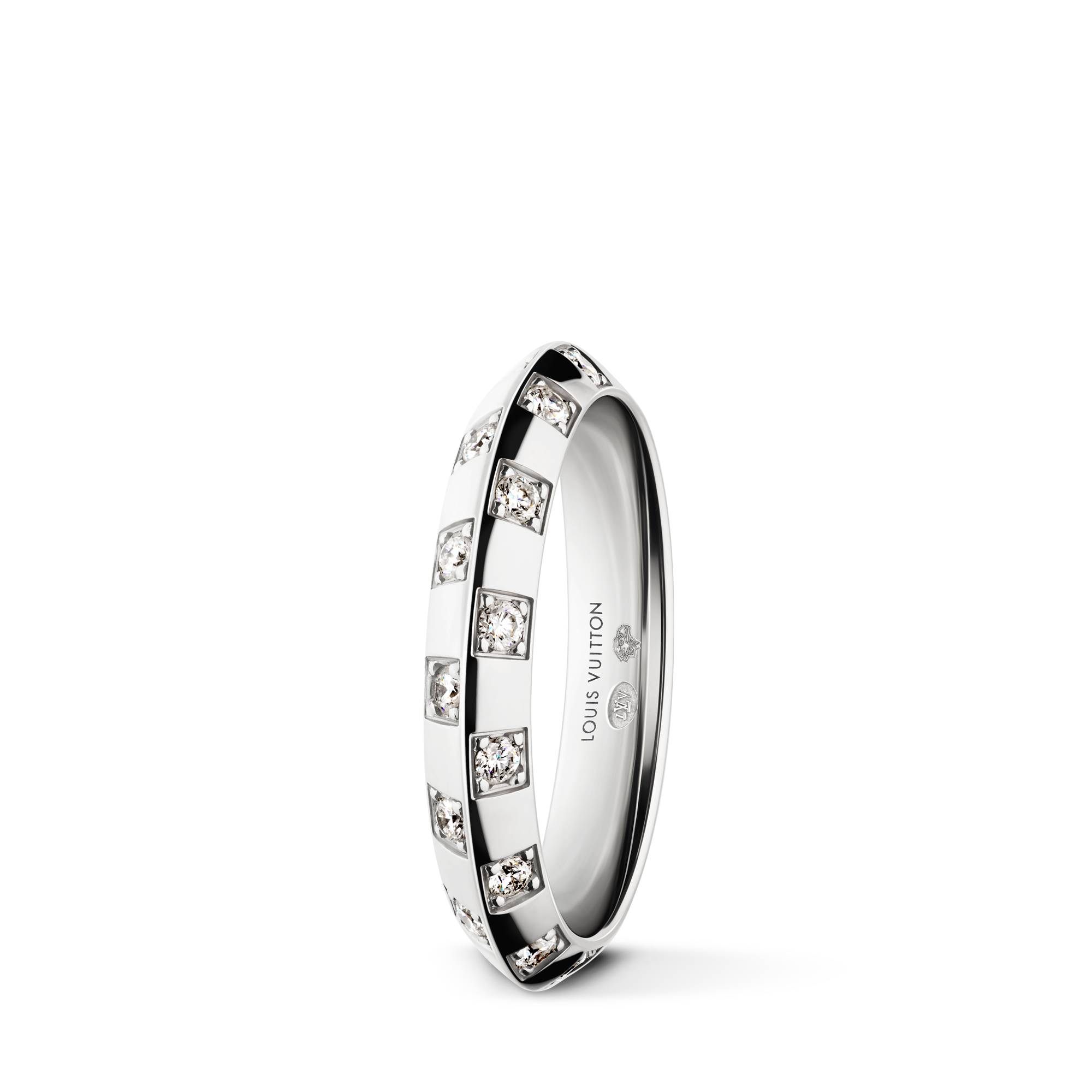 Damier Ring, White Gold and diamonds  in Les Extraordinaires