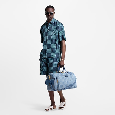 Damier Silk Shorts in Men's Ready-to-Wear Pants collections by Louis Vuitton (Product zoom)